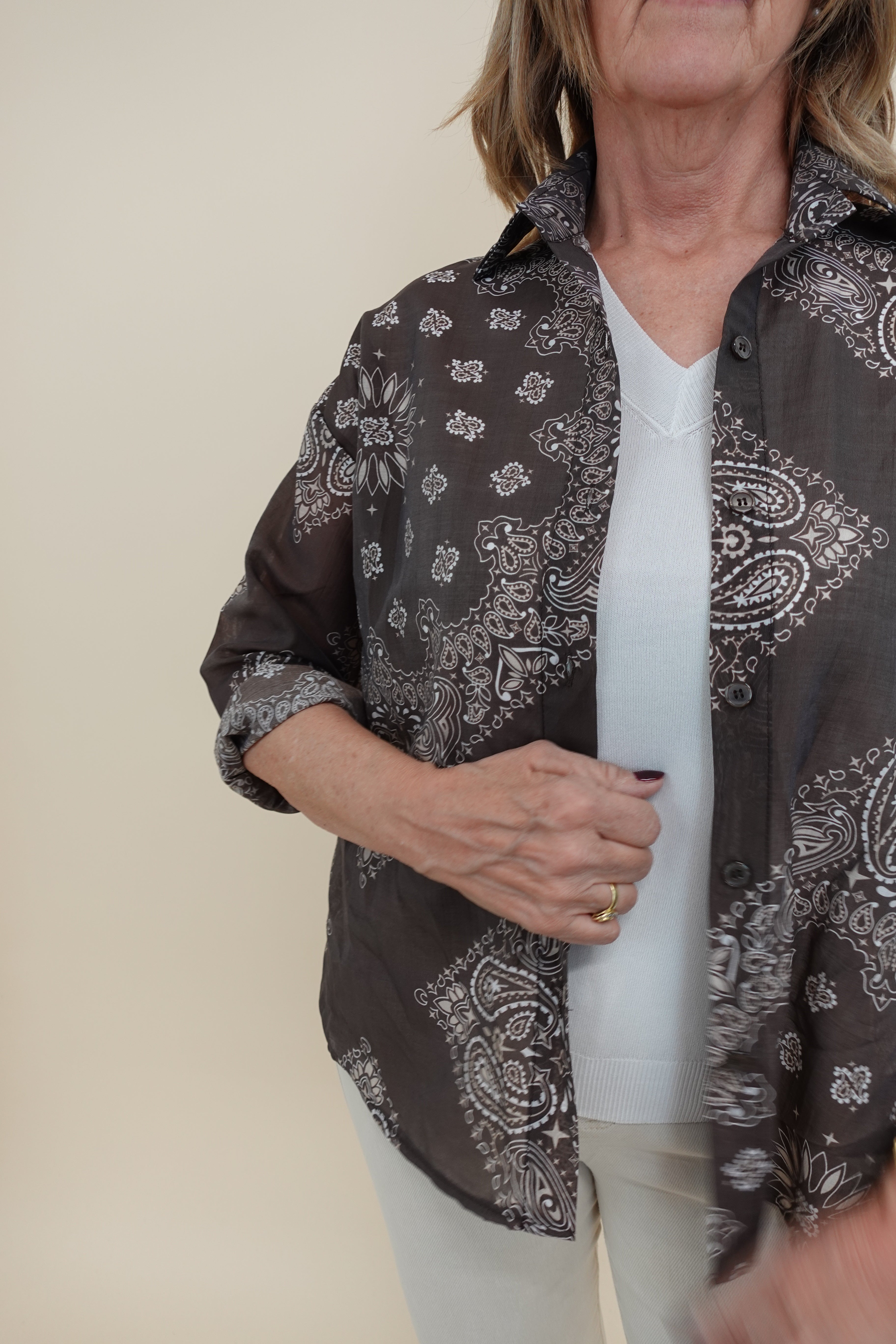 Camicia Bandana Marrone