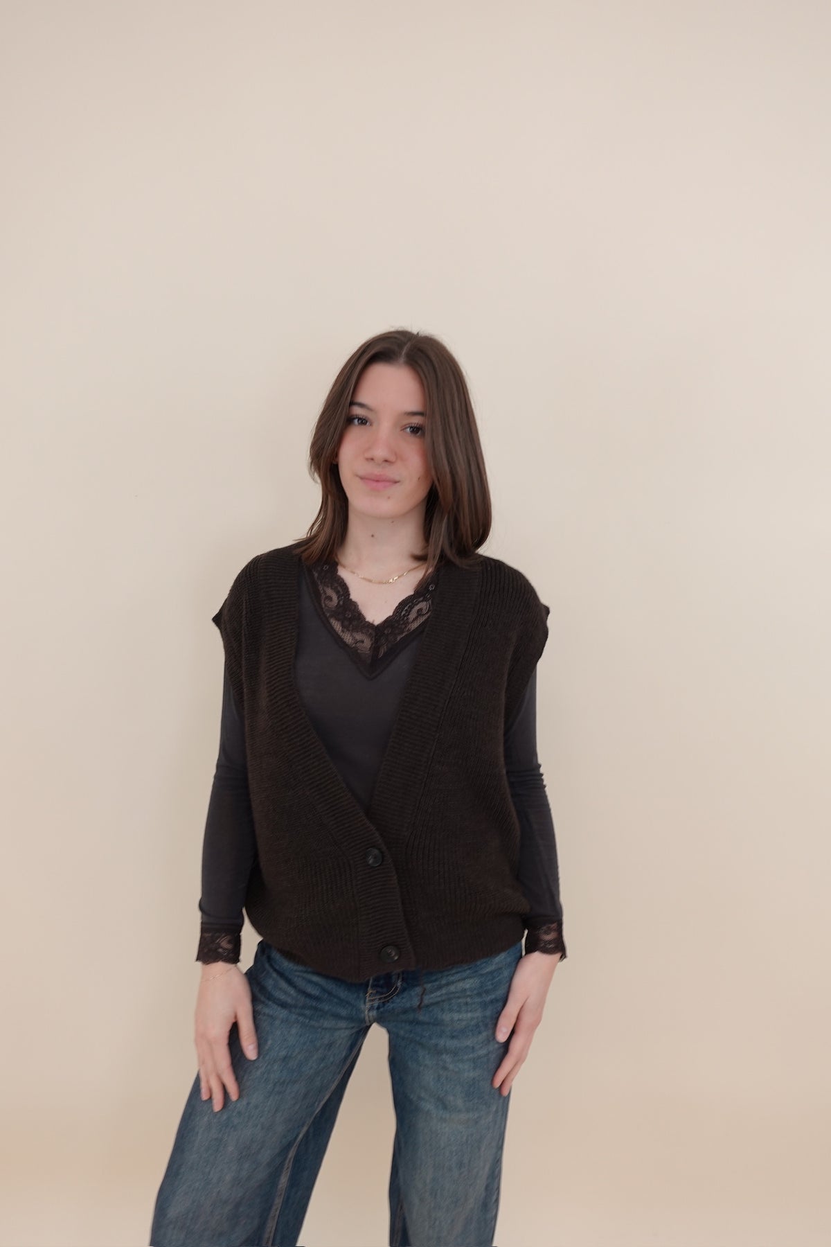 Gilet November Marrone