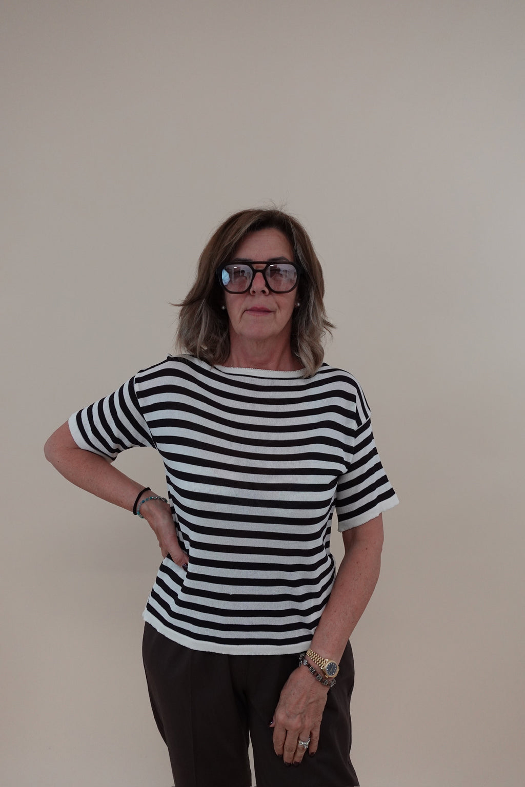 Maglia Line Marrone