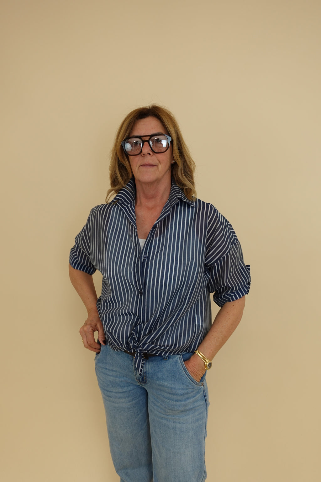 Camicia Line Blu