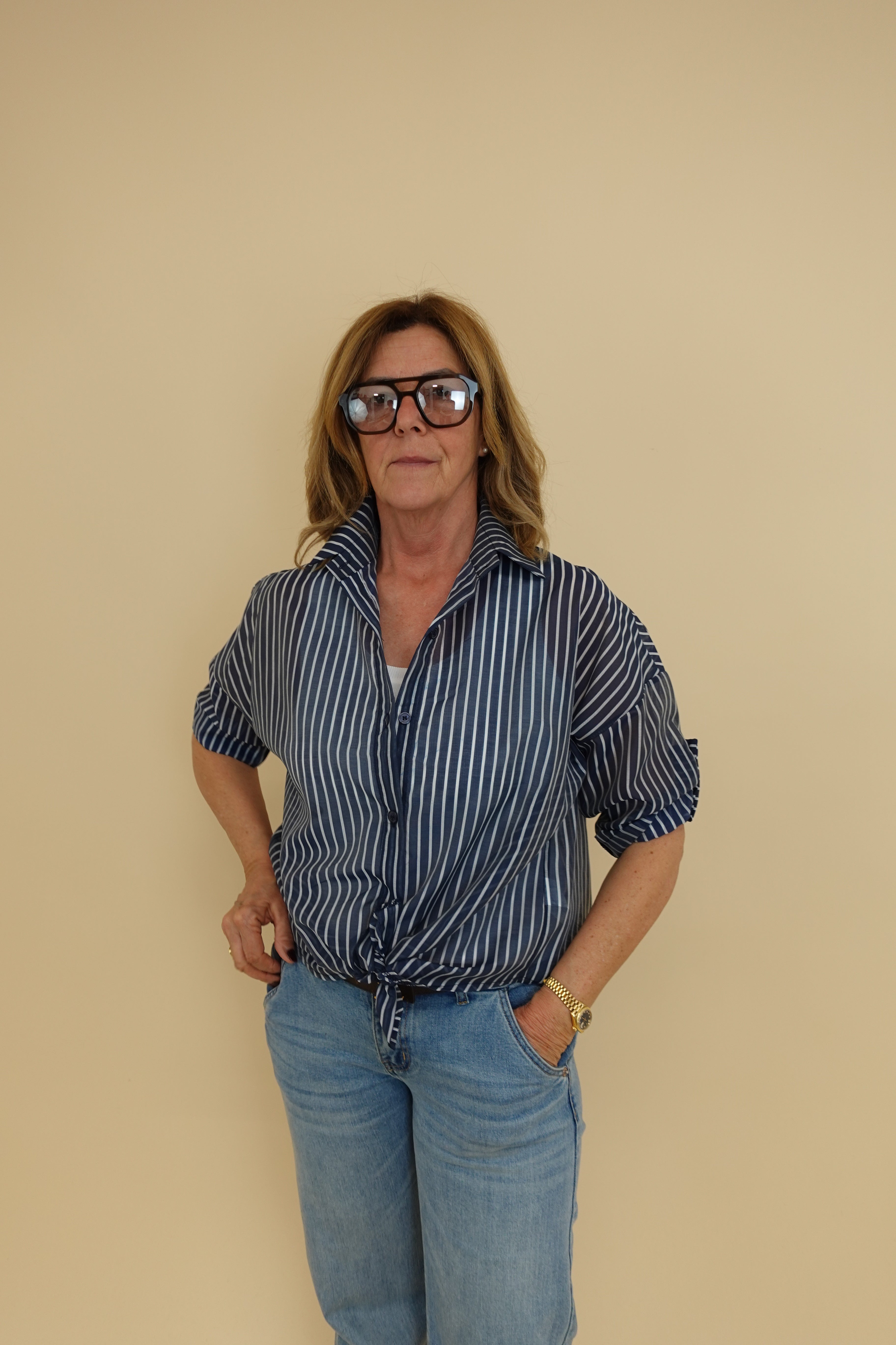 Camicia Line Blu