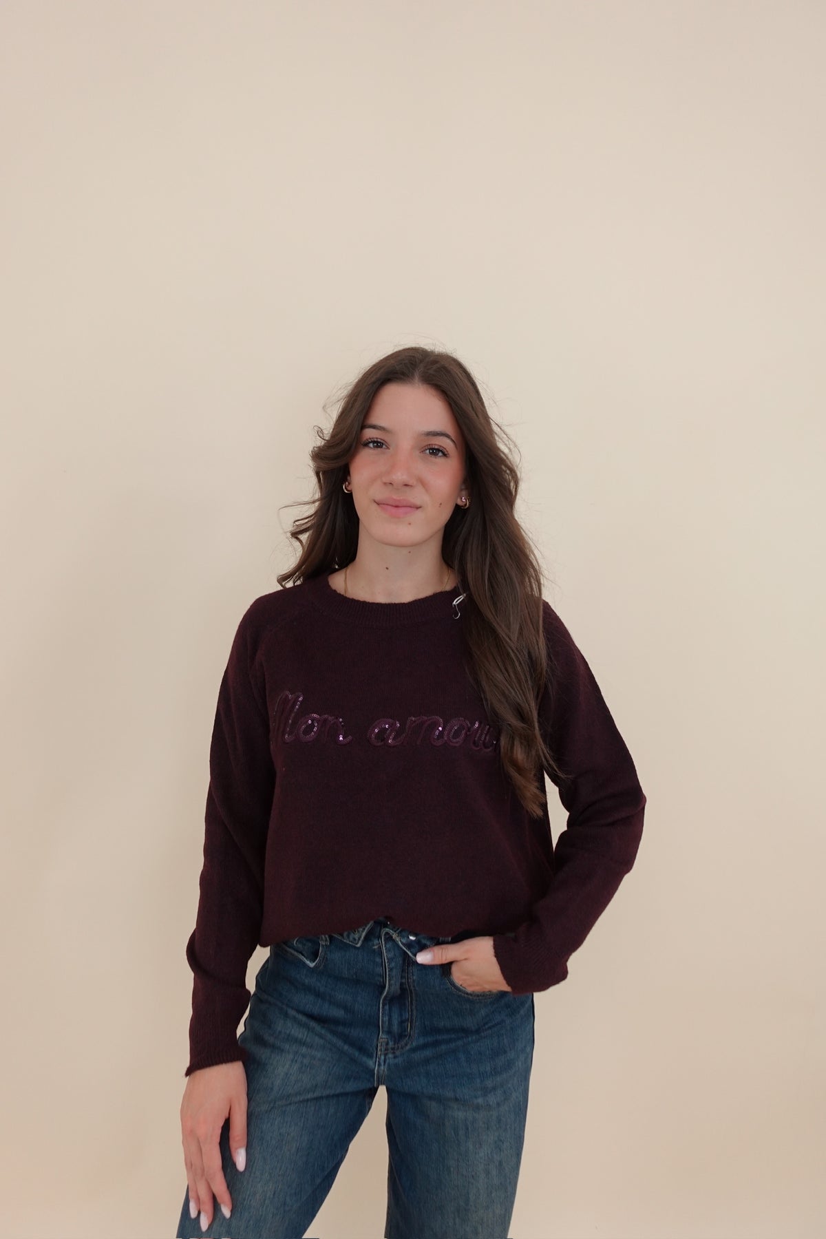 Maglione Mon Amour Bordeaux