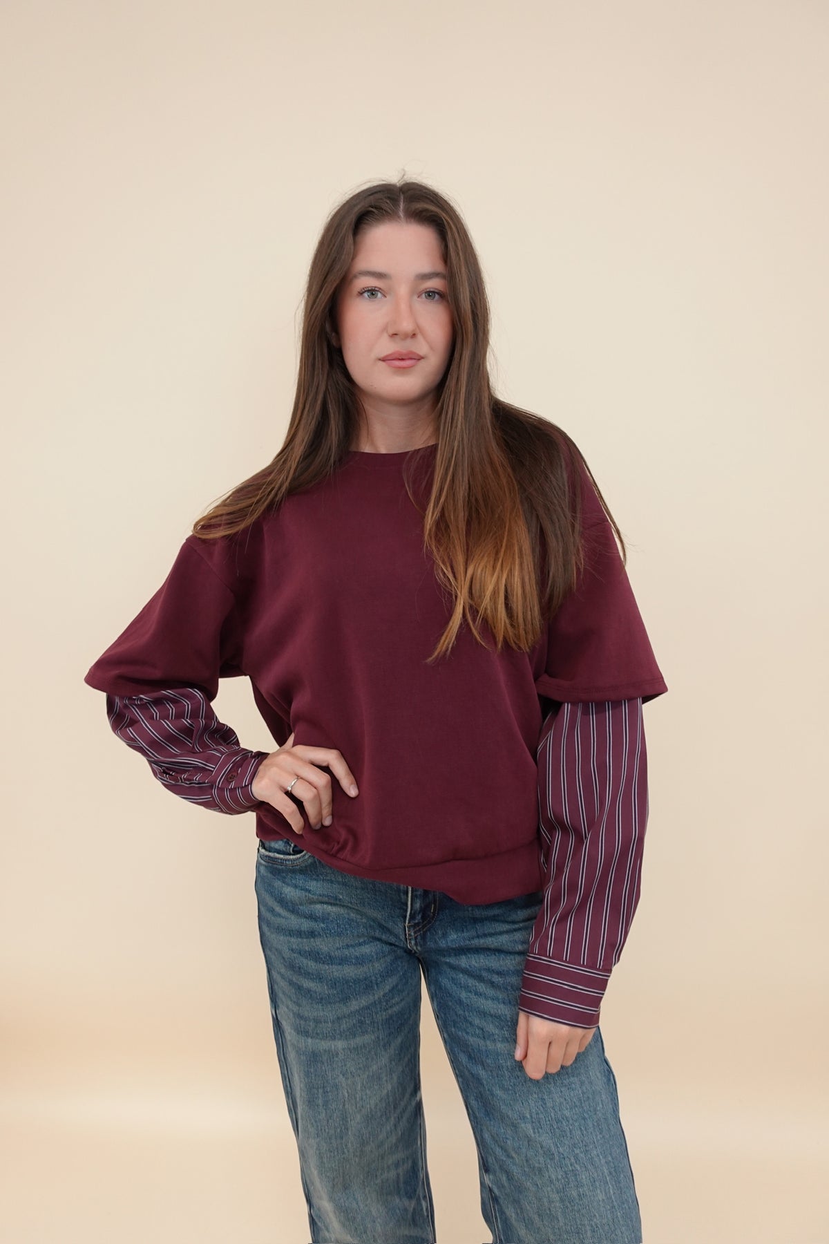 Felpa Camicia Bordeaux