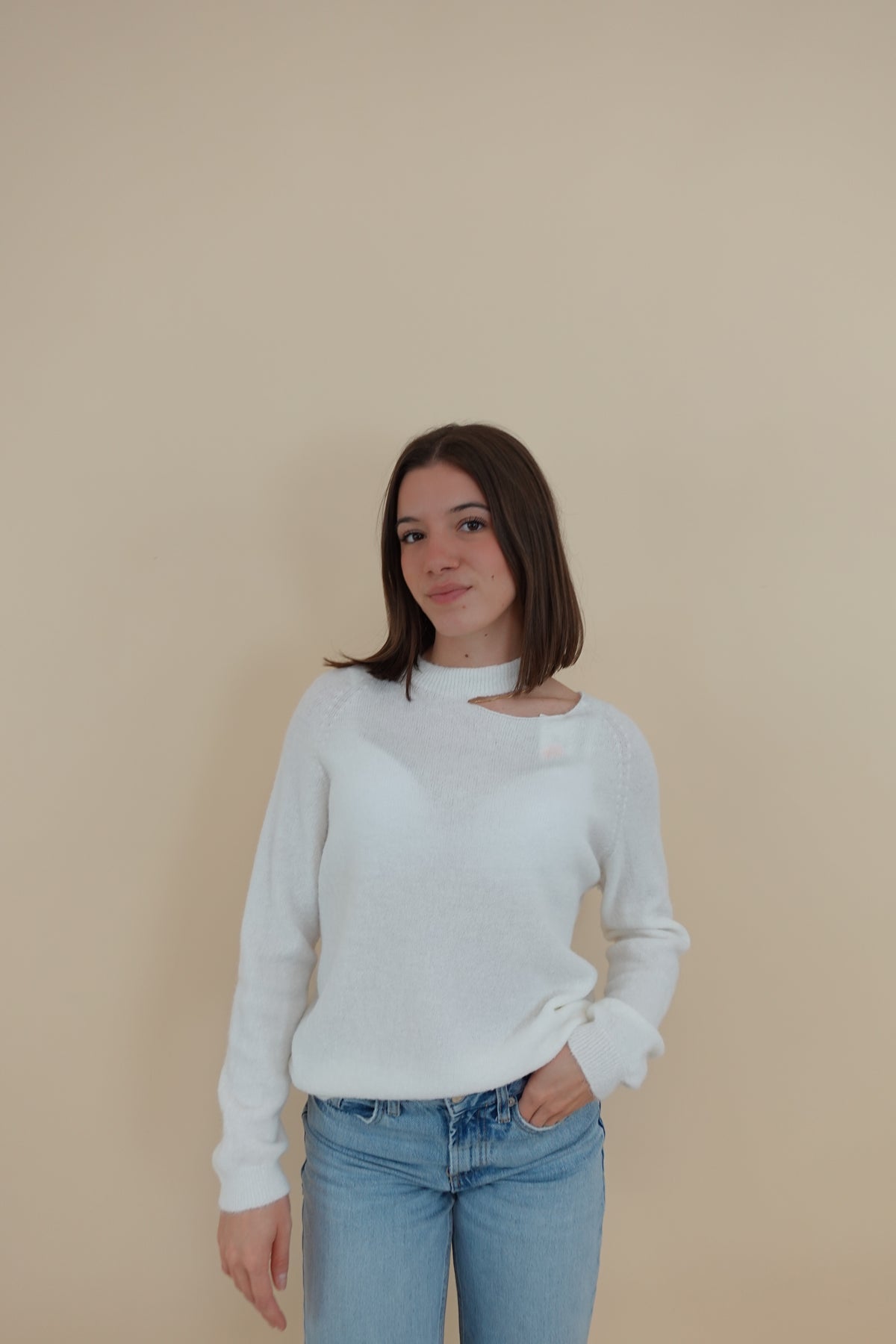 Maglione Cut Bianco Small
