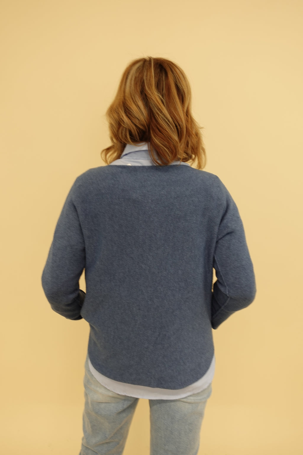 Maglia basic blu jeans