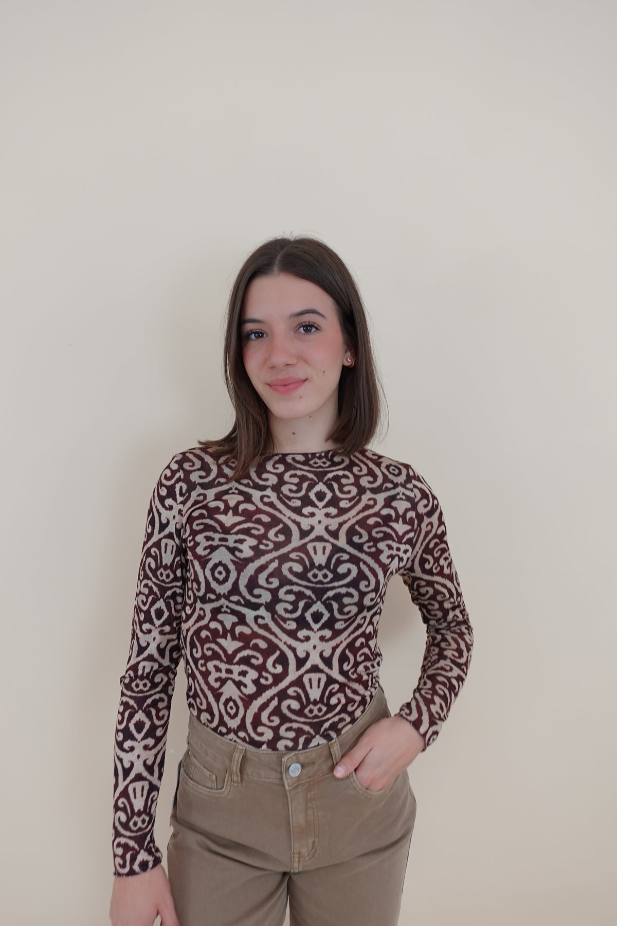 Maglia Cashmere Blend Bordeaux