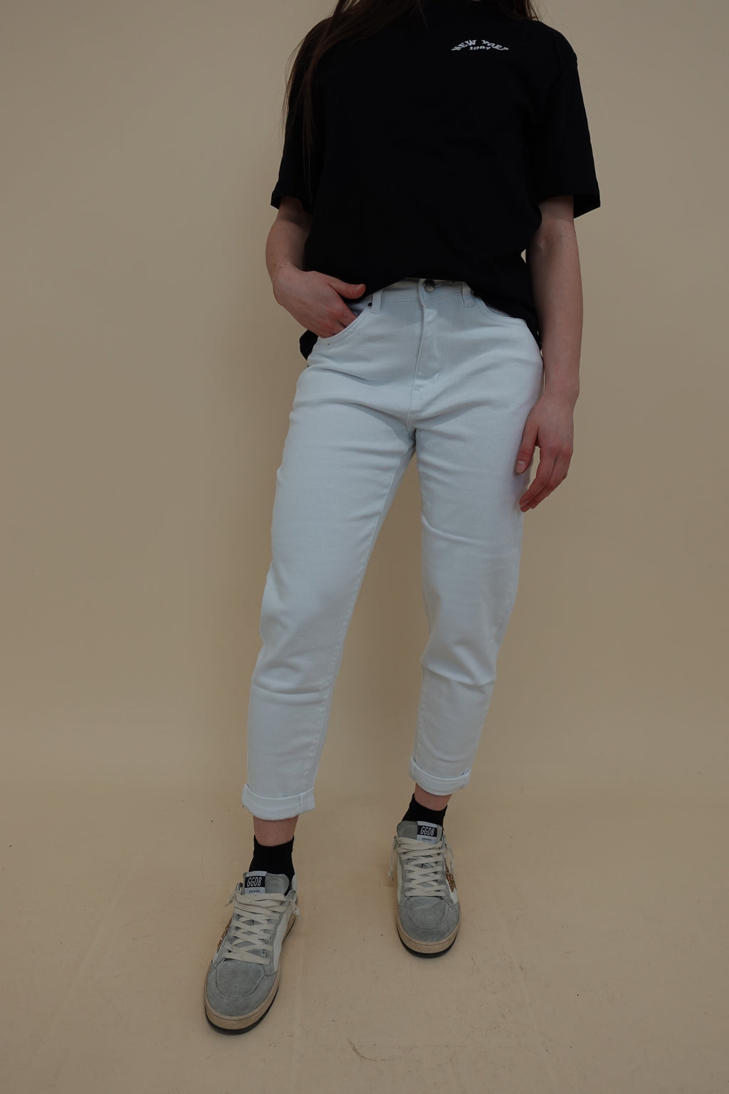 Jeans Momfit Bianco
