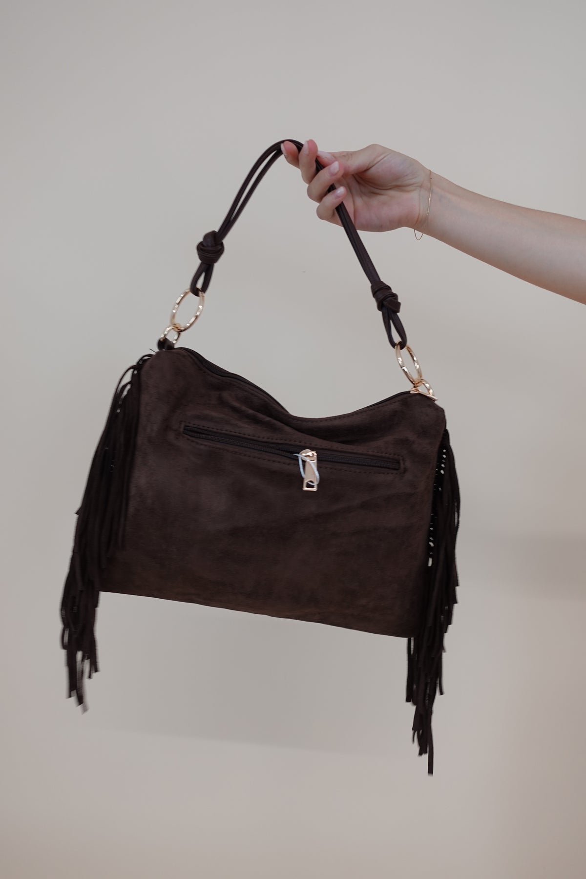 Borsa Everyday Frange Marrone