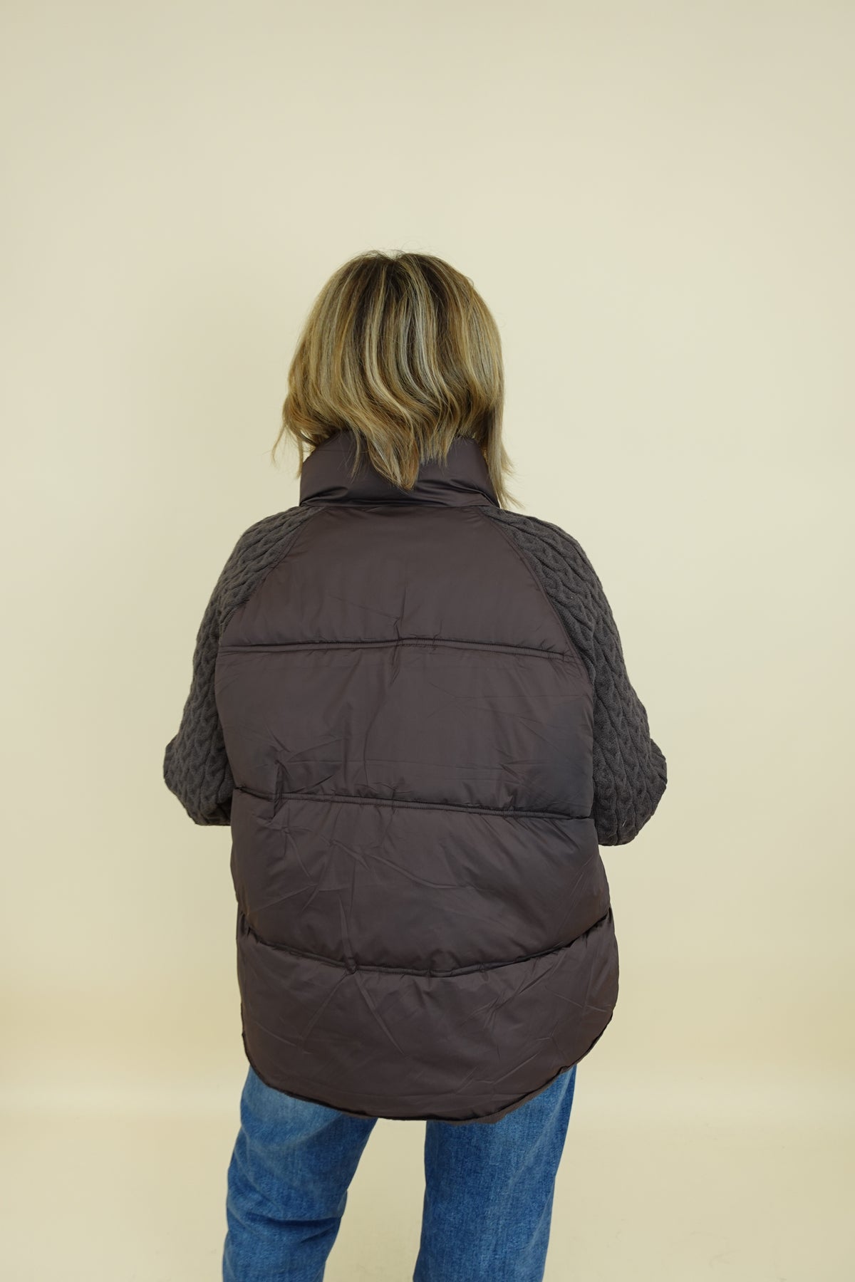 Piumino Treccia Marrone