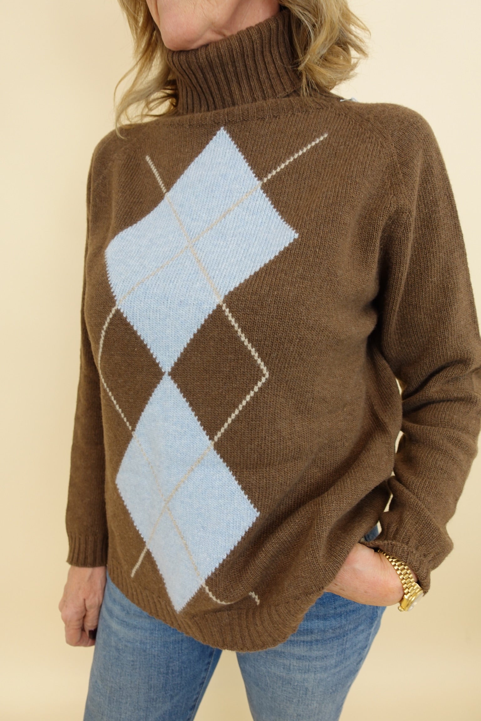 Maglione Rombi Marrone