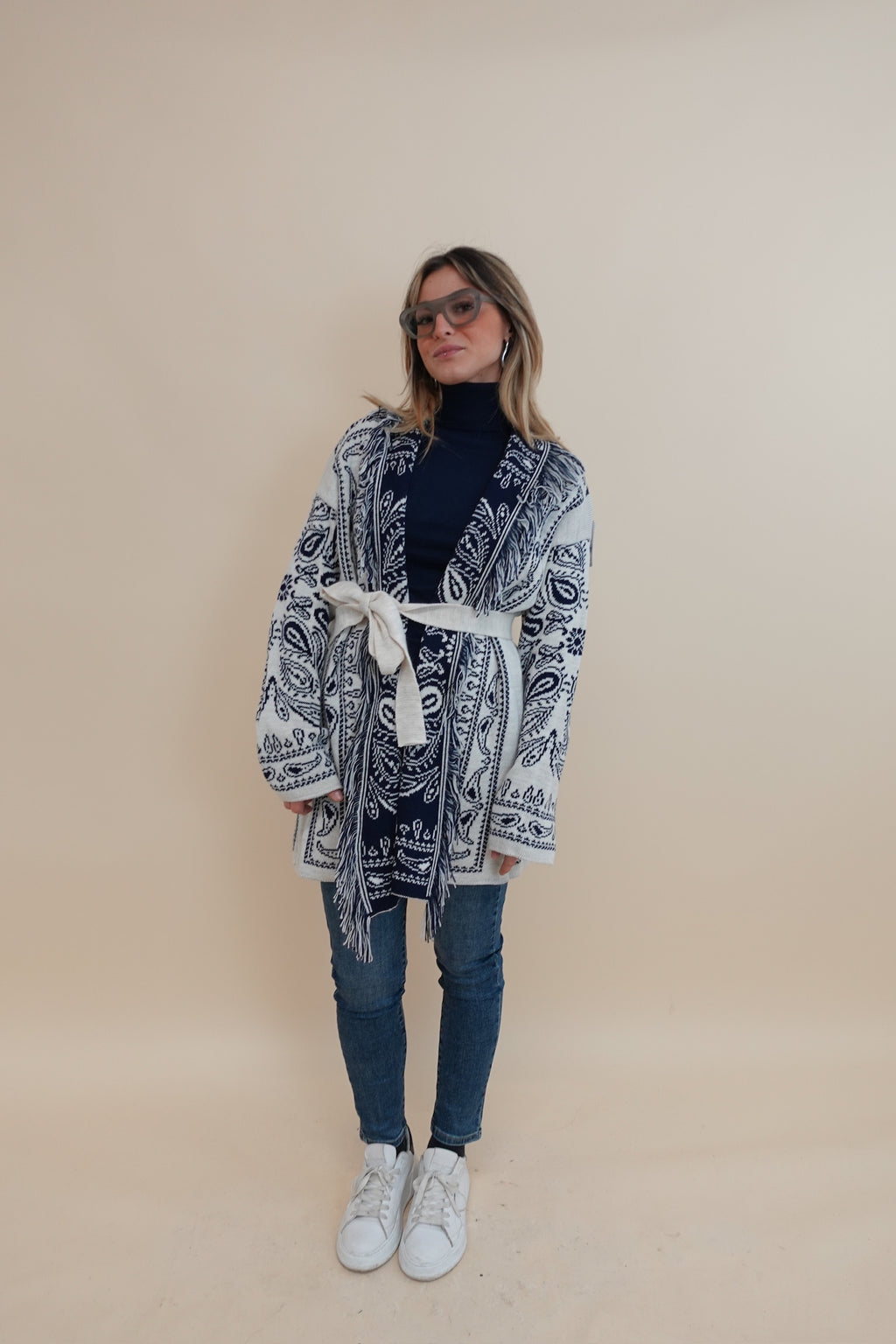 Cardigan Bandana Blu