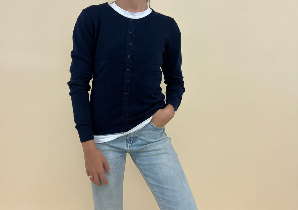 Cardigan Easy Small Blu