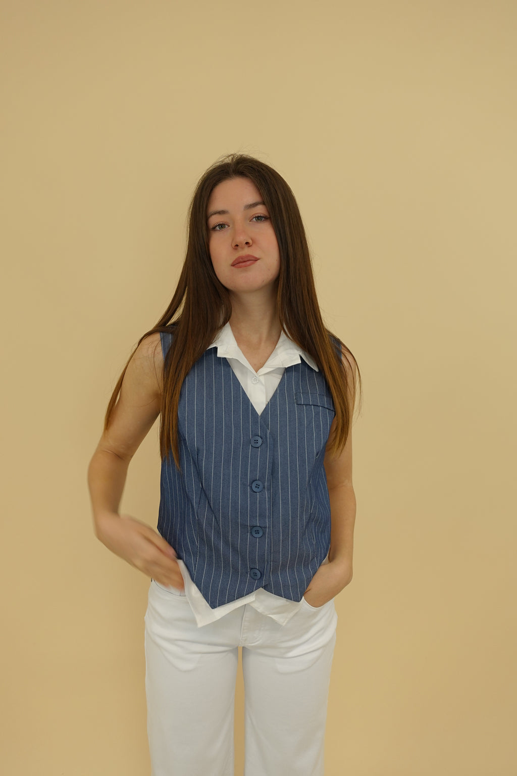 Gilet Line Azzurro