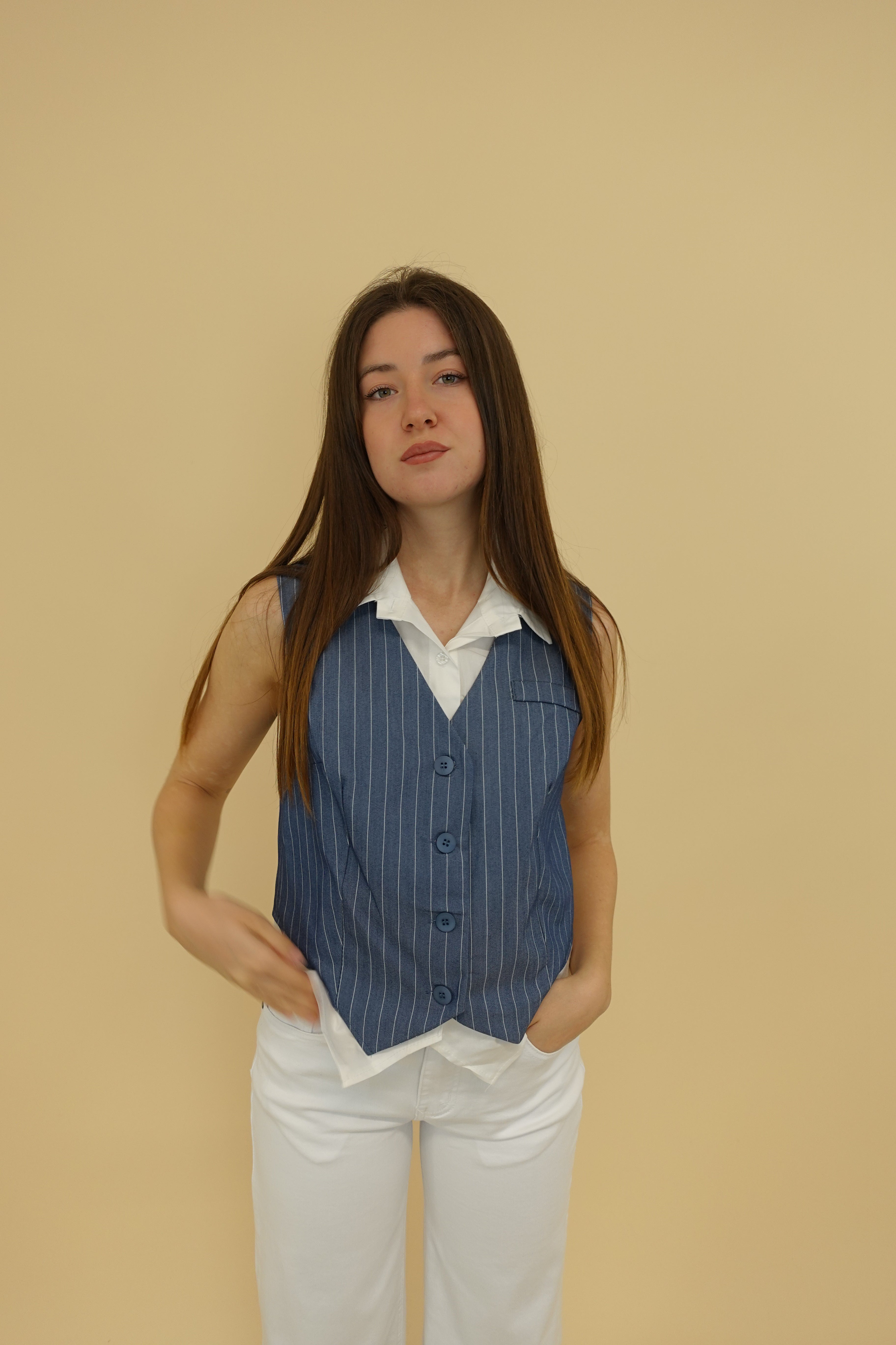 Gilet Line Azzurro