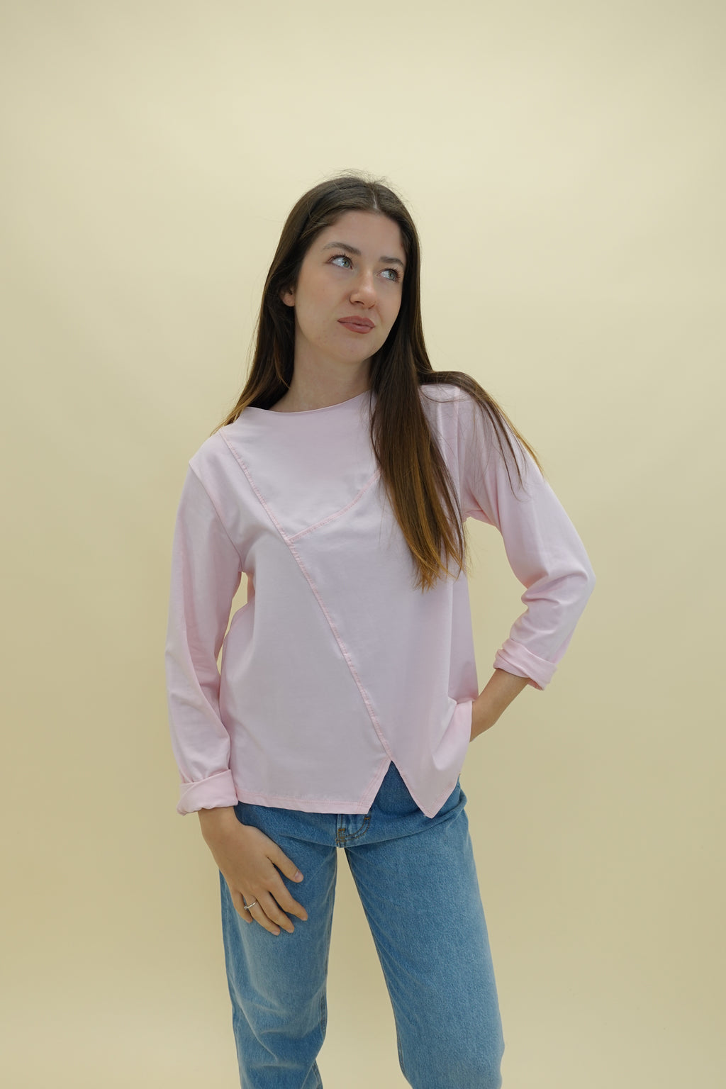 Maglia Assimmetrica Rosa