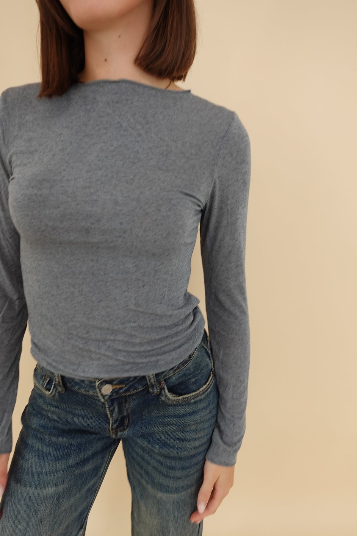 Maglia Misto Cashmere Grigio