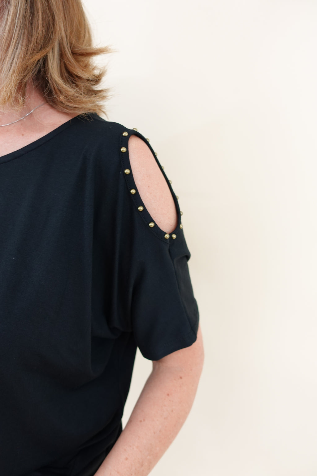Maglia Over Borchie Nero