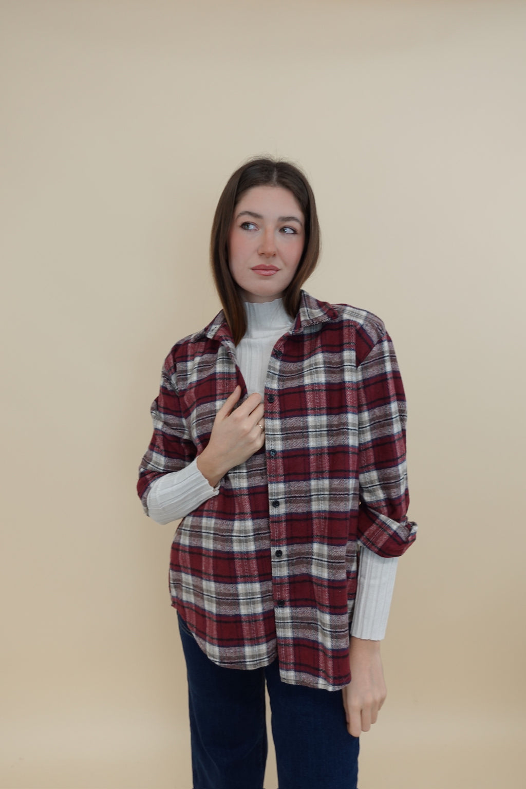 Camicia Scacchi Bordeaux