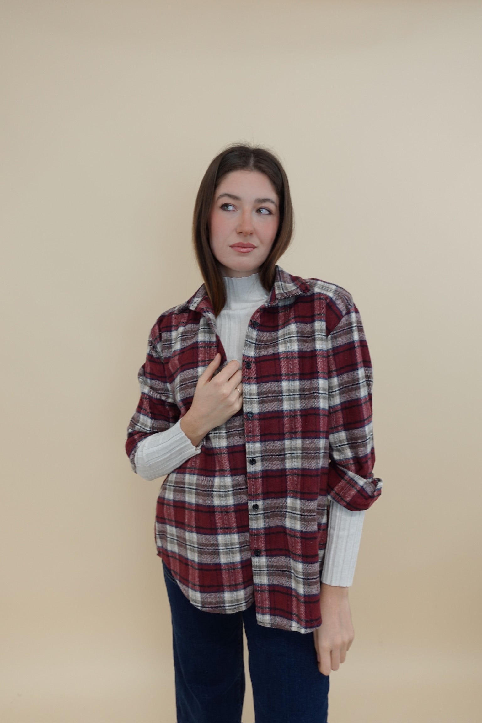 Camicia Scacchi Bordeaux