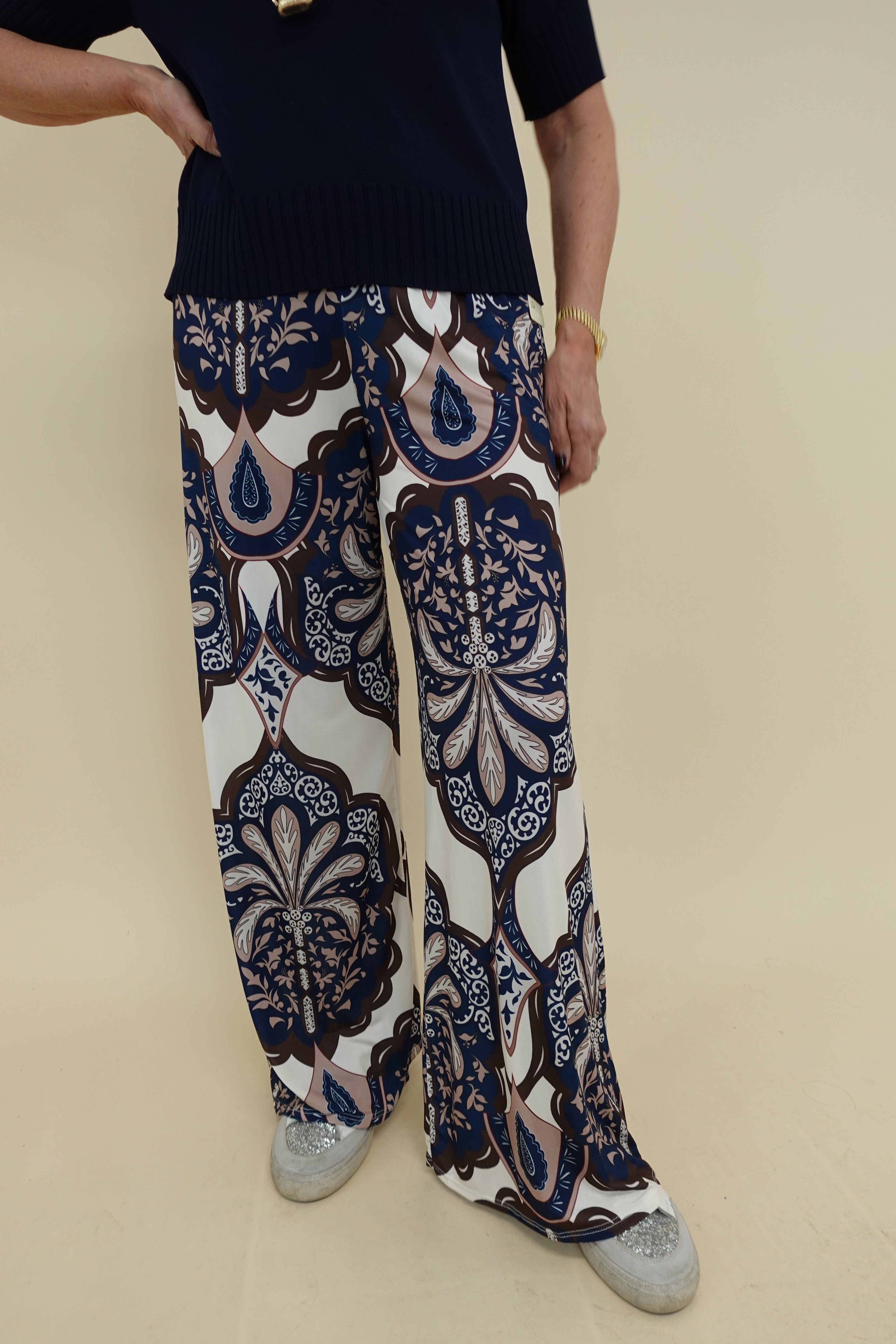Pantalone Flowers Blu