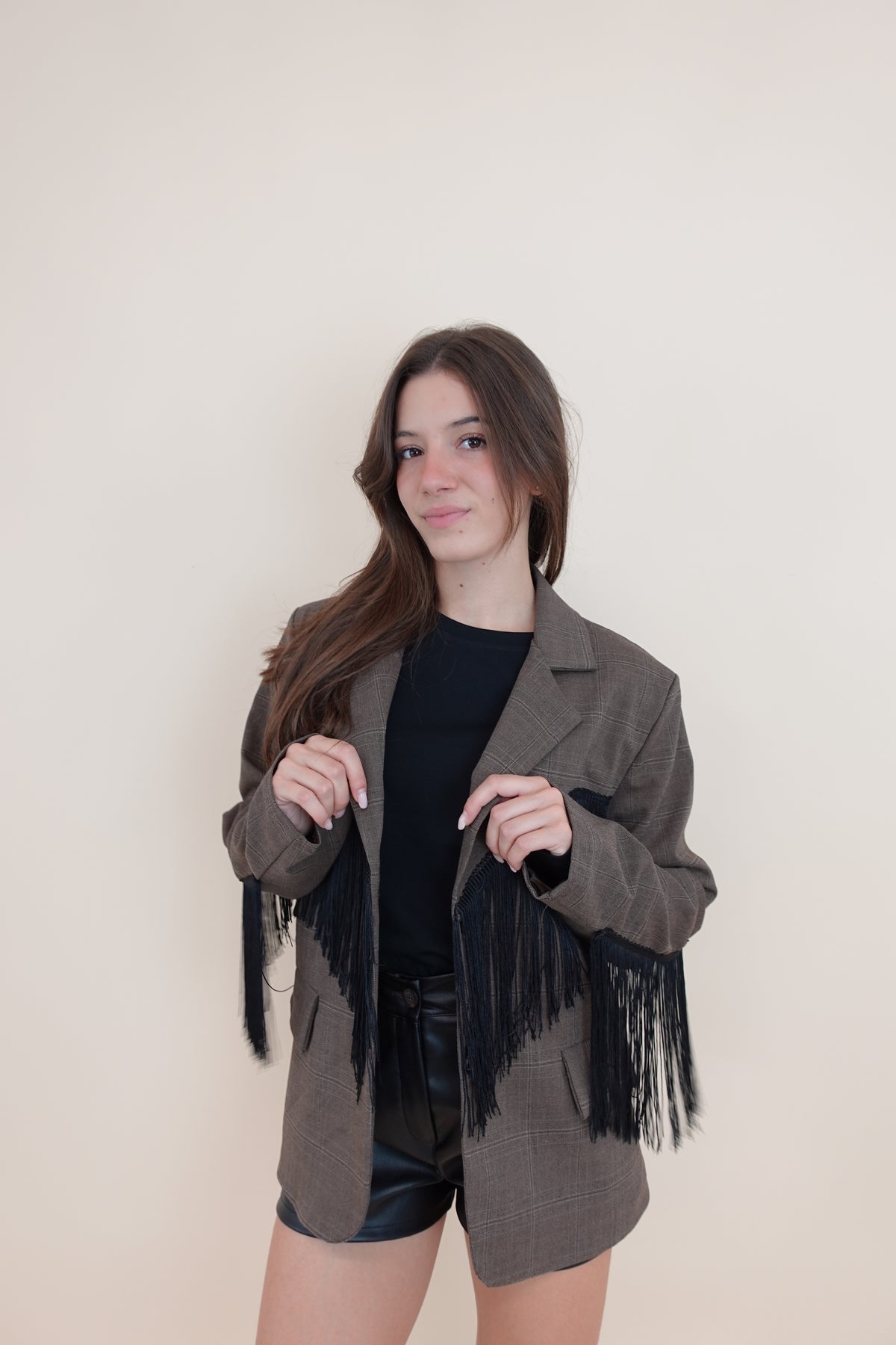 Giacca Frange Brown