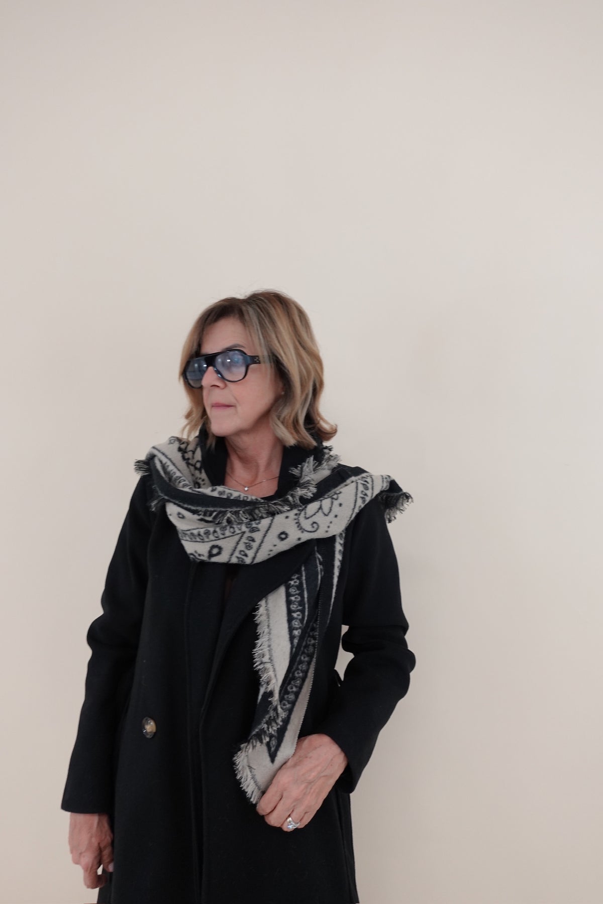 Sciarpa Beige/Nera