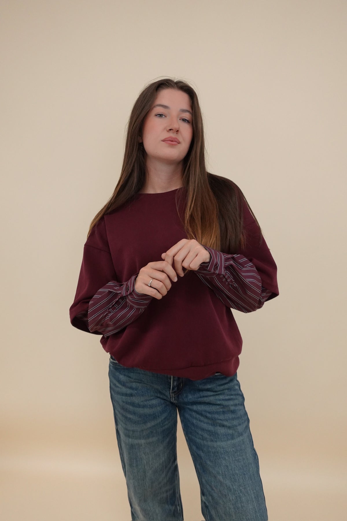 Felpa Camicia Bordeaux