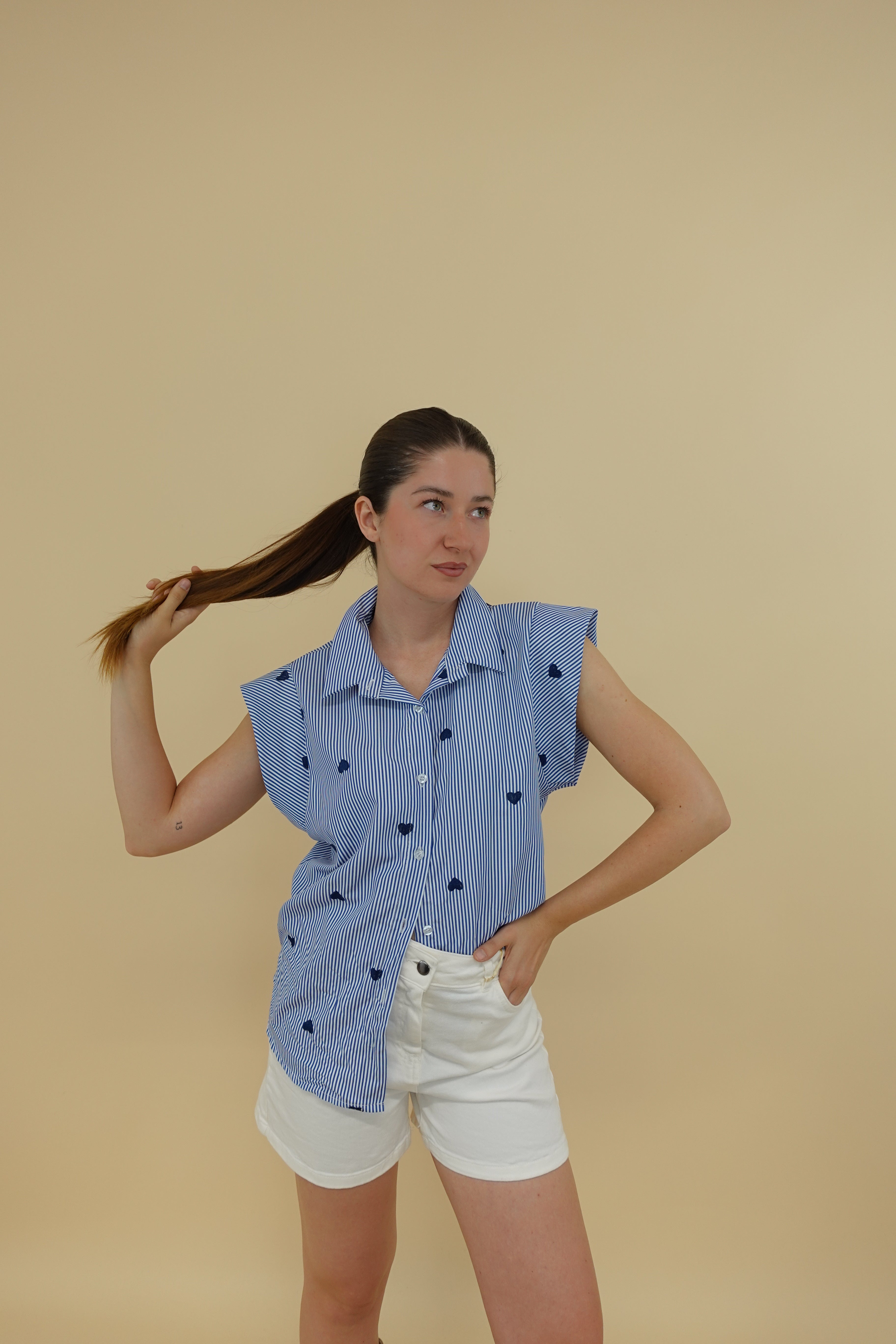 Camicia Heart Smanicata Azzurra