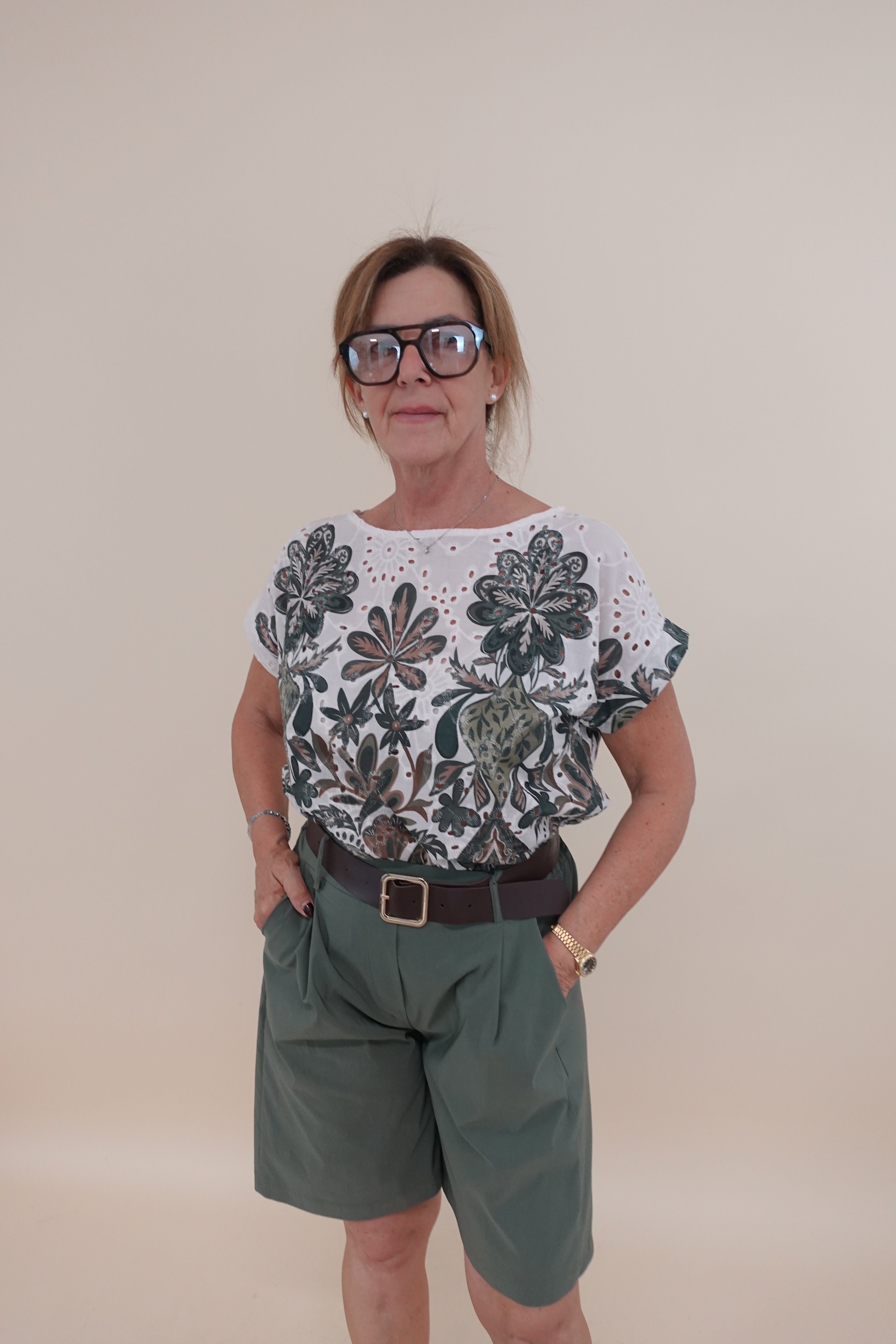 Camicia Flower Sangallo Verde