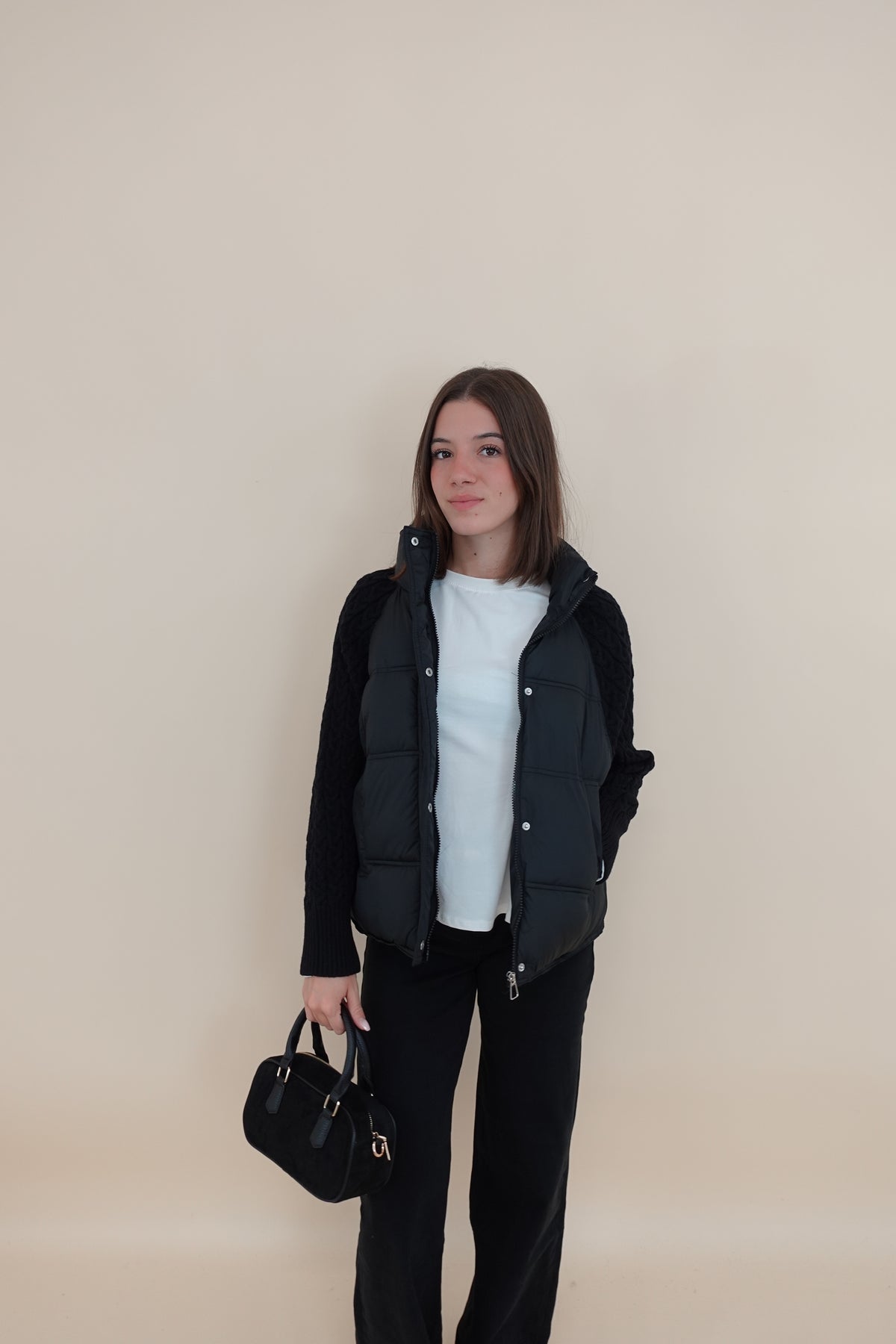 Piumino Treccia Nero