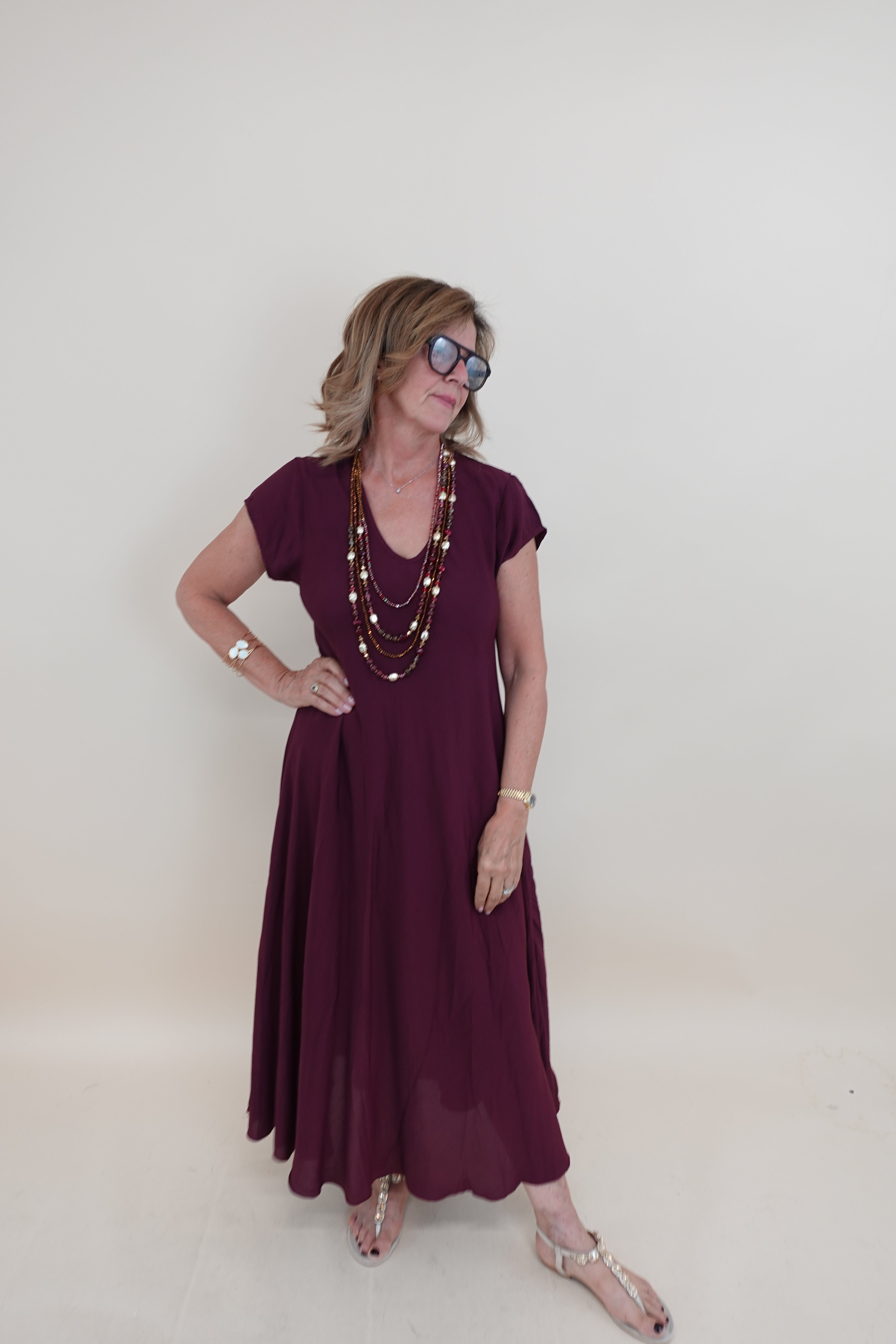 Abito Mariella Bordeaux
