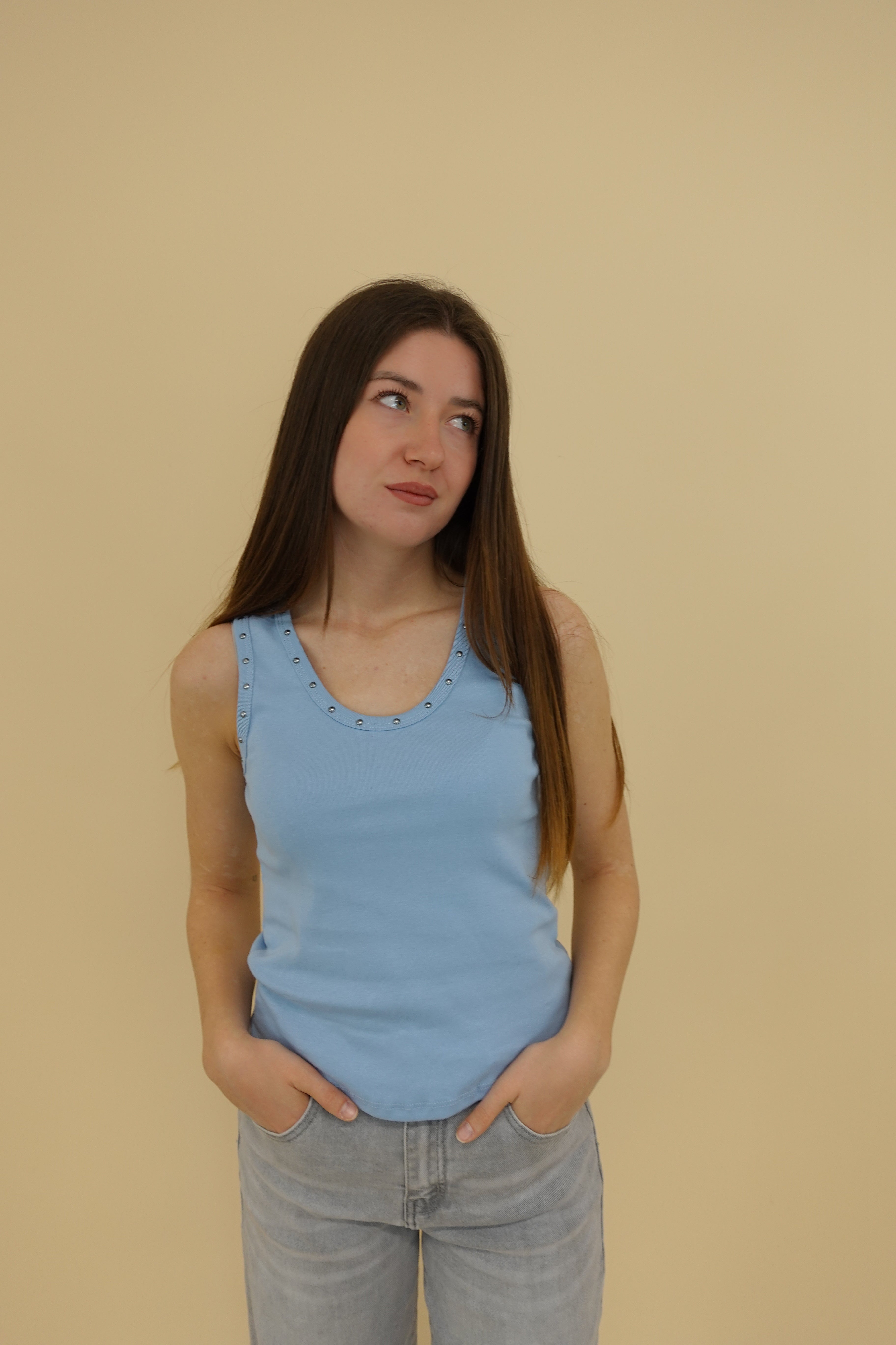 Canotta Borchie Azzurra