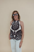 Canotta Flowers Marrone
