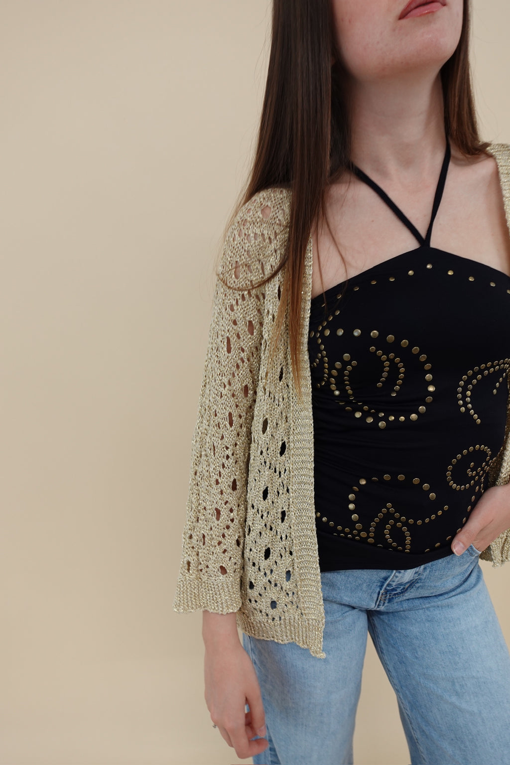 Cardigan Gold Traforato