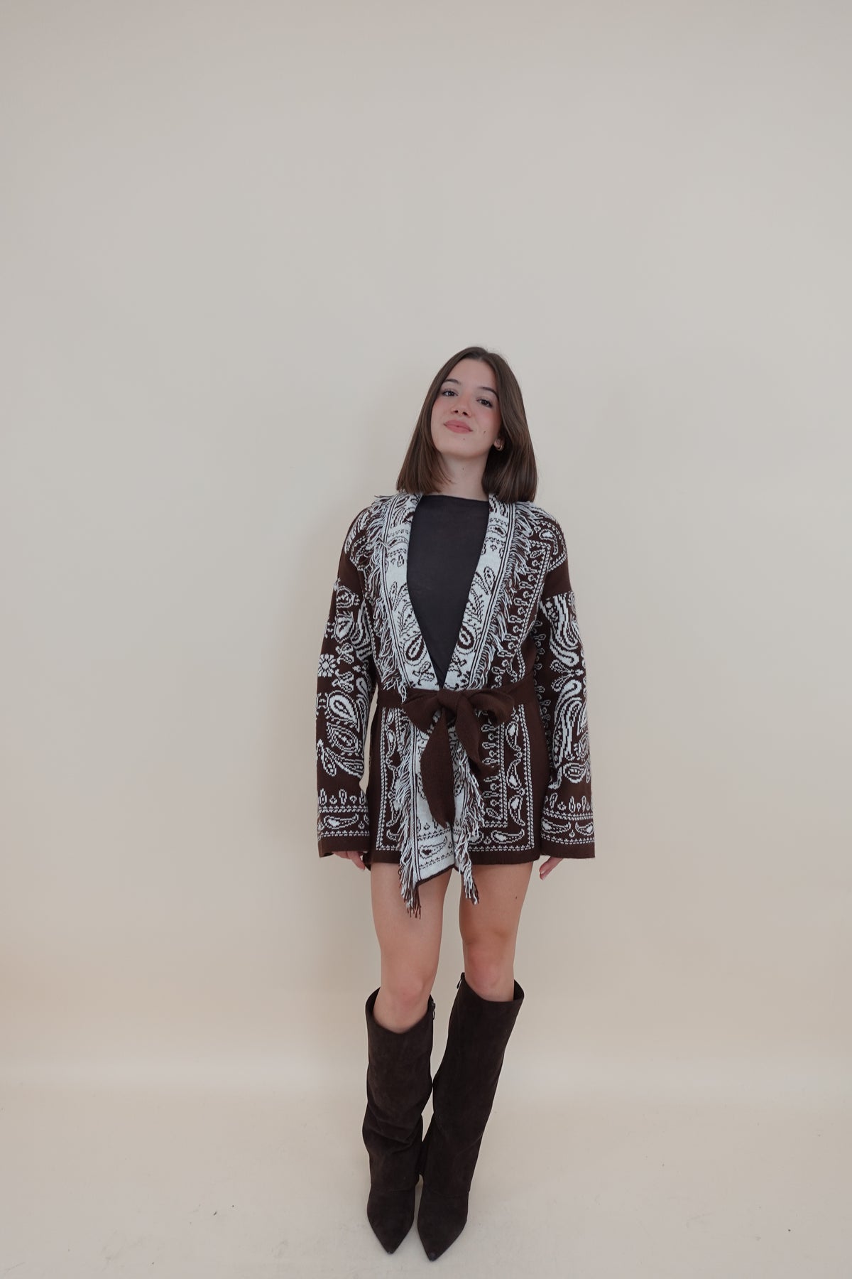 Cardigan Ortisei Long Marrone