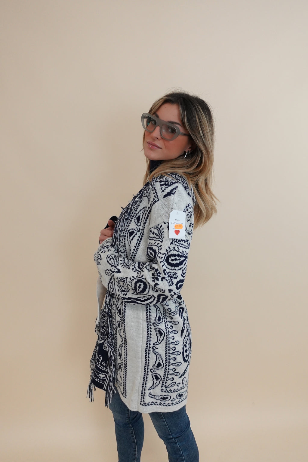 Cardigan Bandana Blu