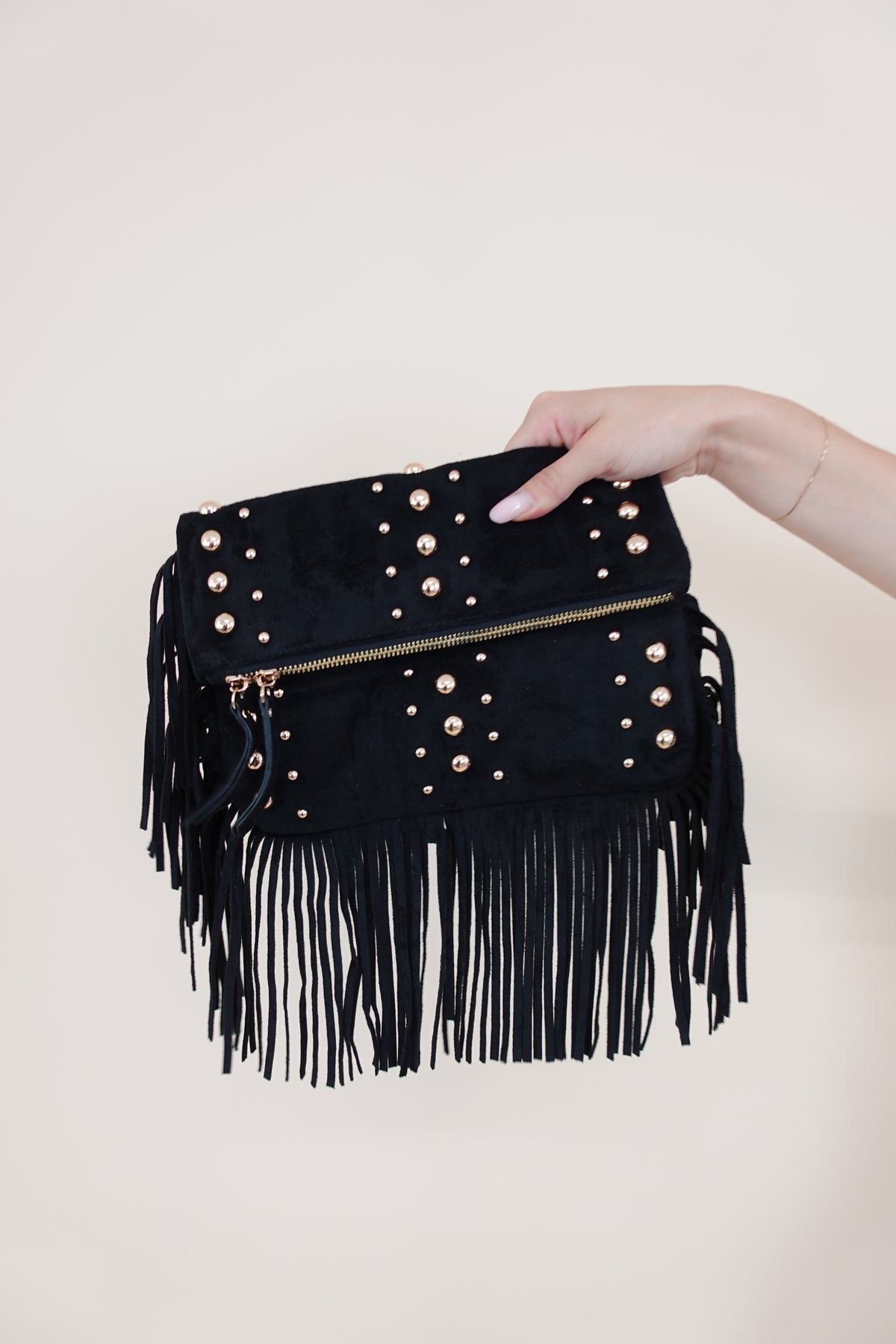 Pochette Frange Nero