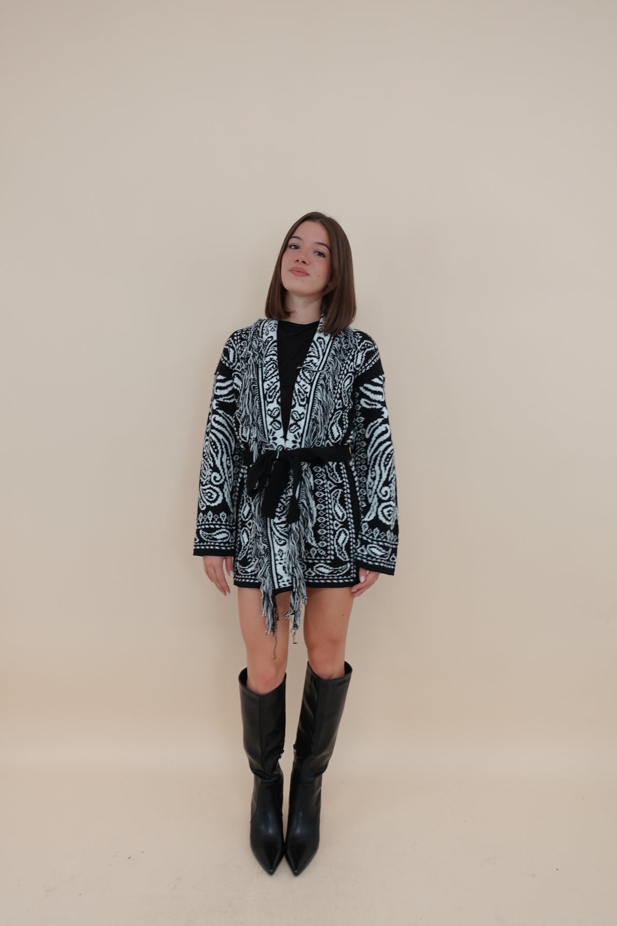 Cardigan Ortisei Long Nero
