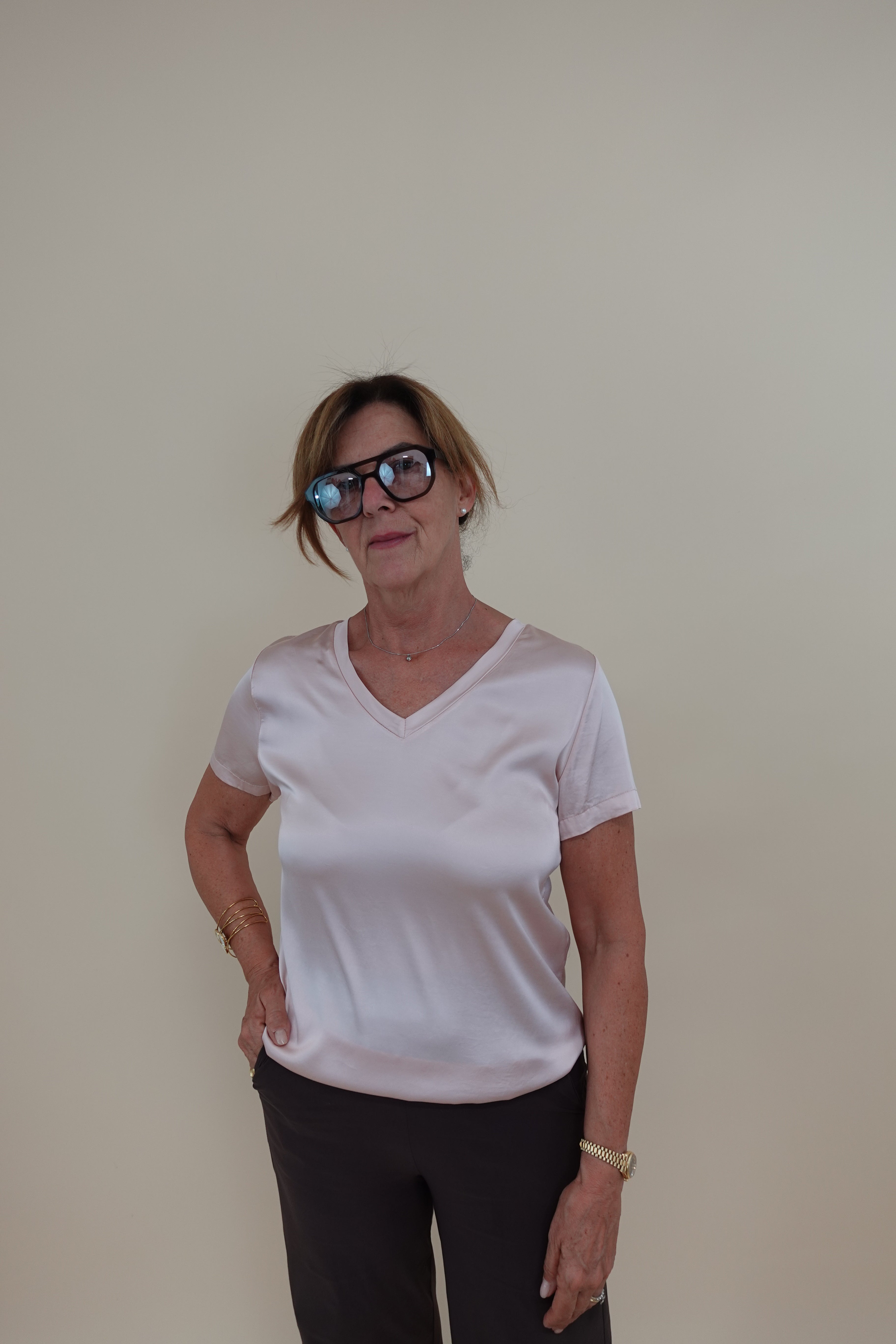 Maglia Satin V Rosa