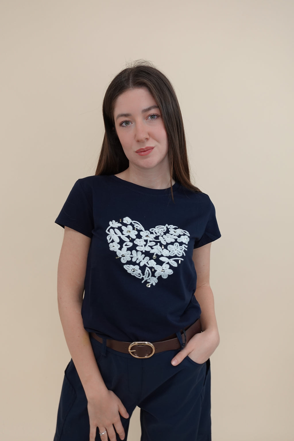 T-shirt Flower Blu