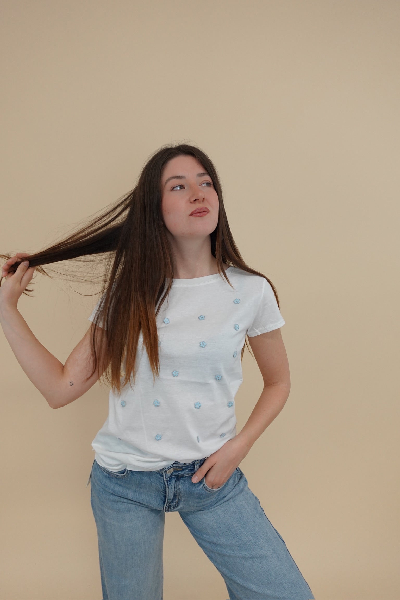 T-shirt Margherite Azzurre