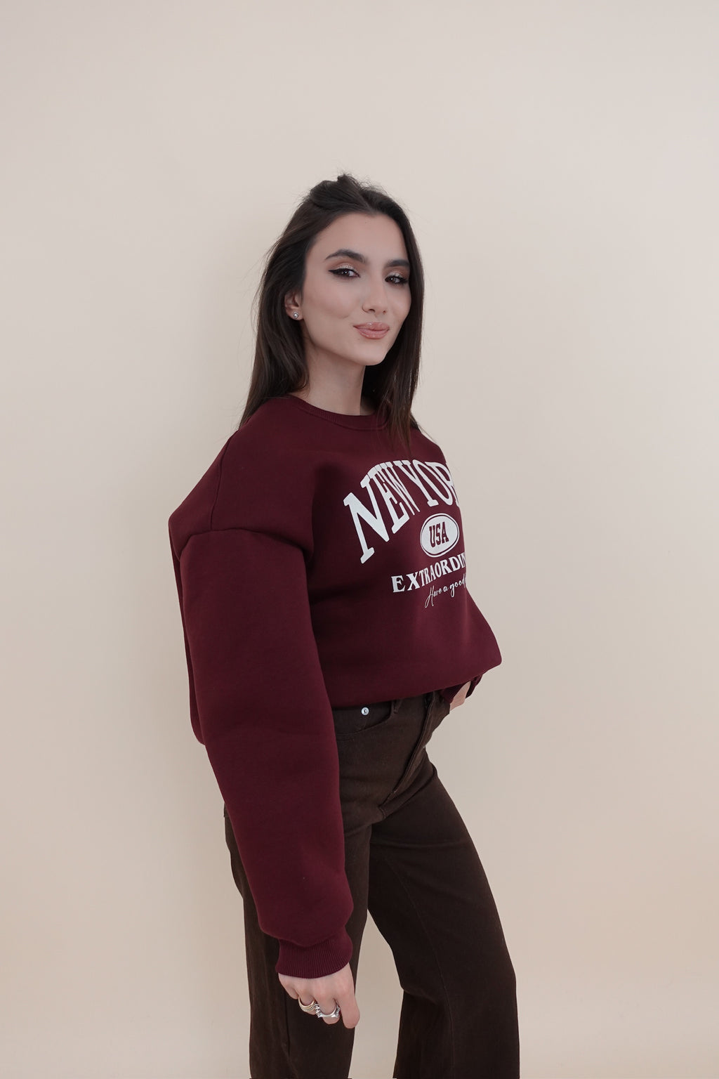 Felpa New York Bordeaux
