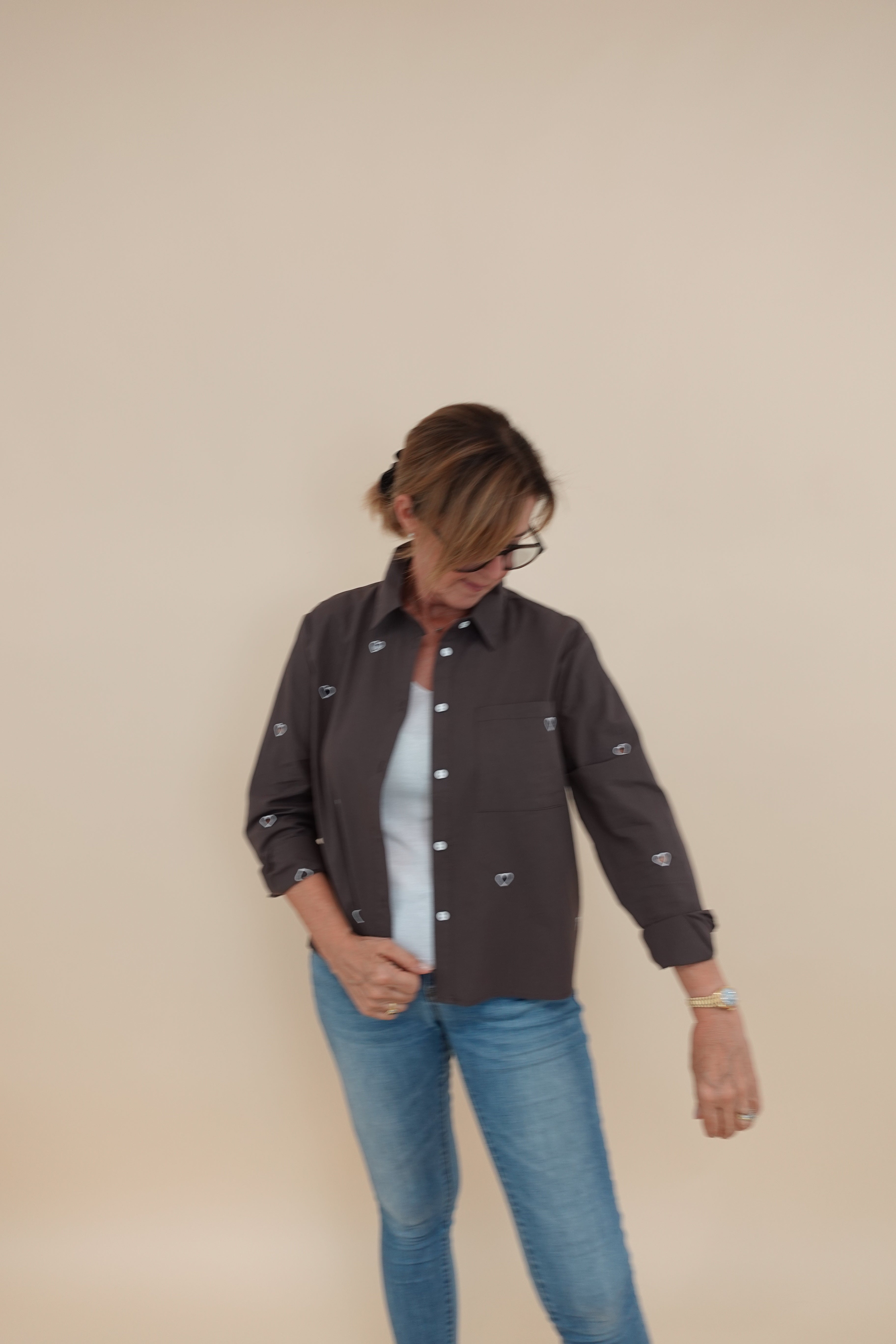Camicia Heart marrone