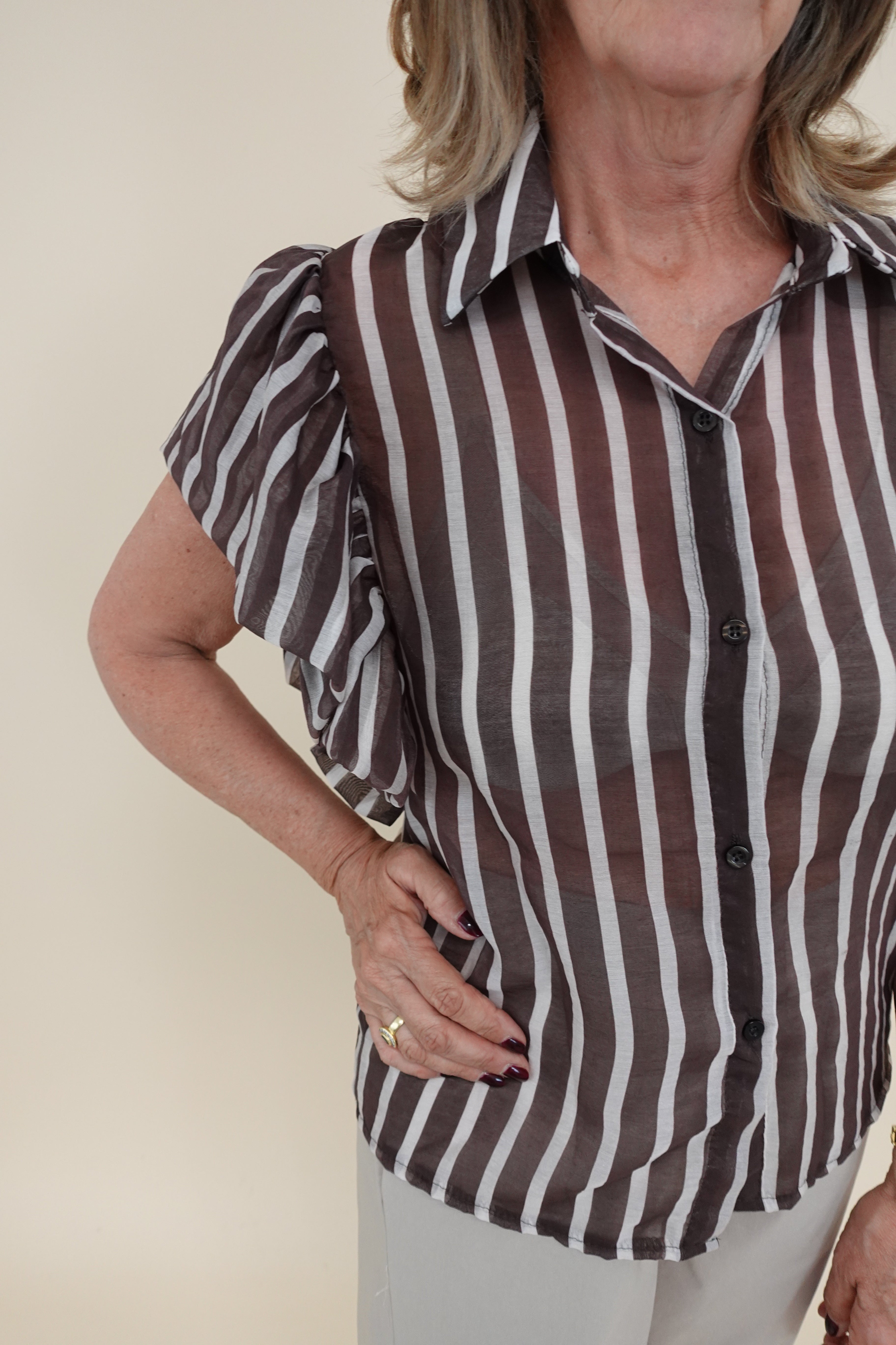 Camicia Line Marrone