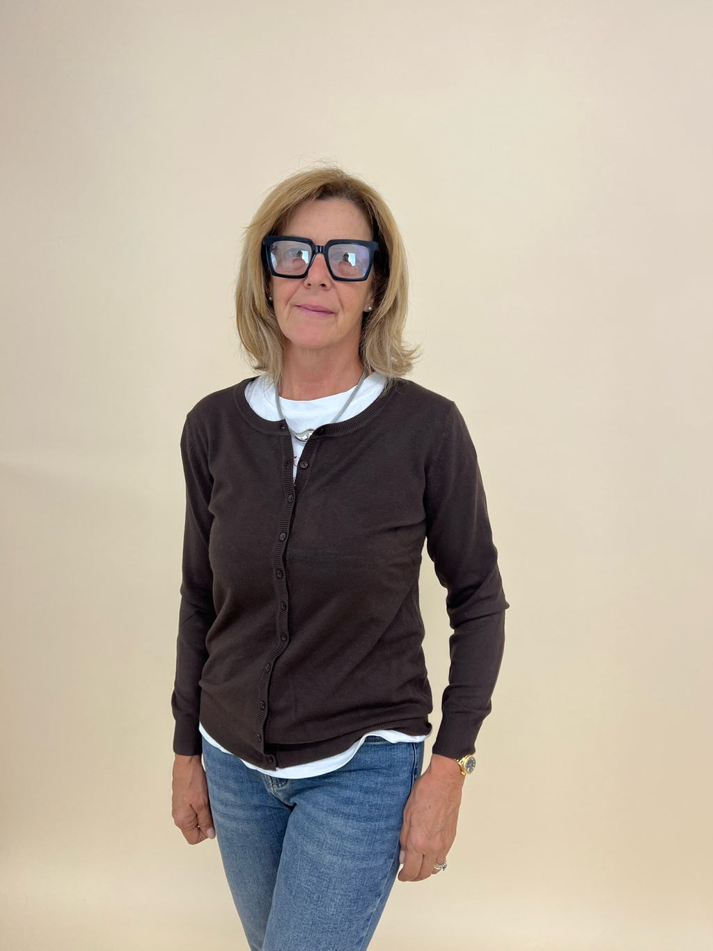 Cardigan Easy Big Marrone