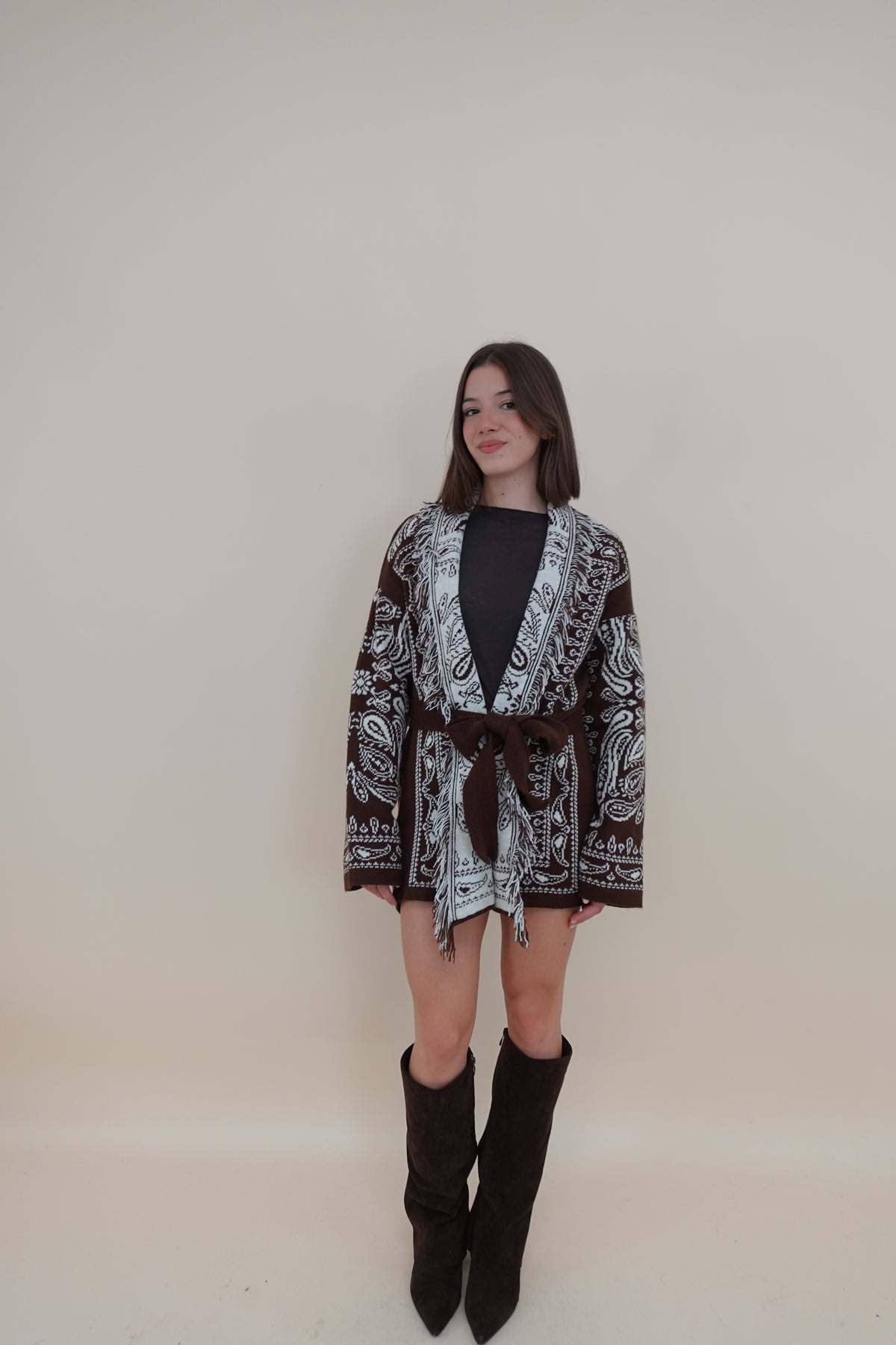 Cardigan Ortisei Long Marrone