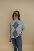 Maglione Rombi Grigio Chiaro