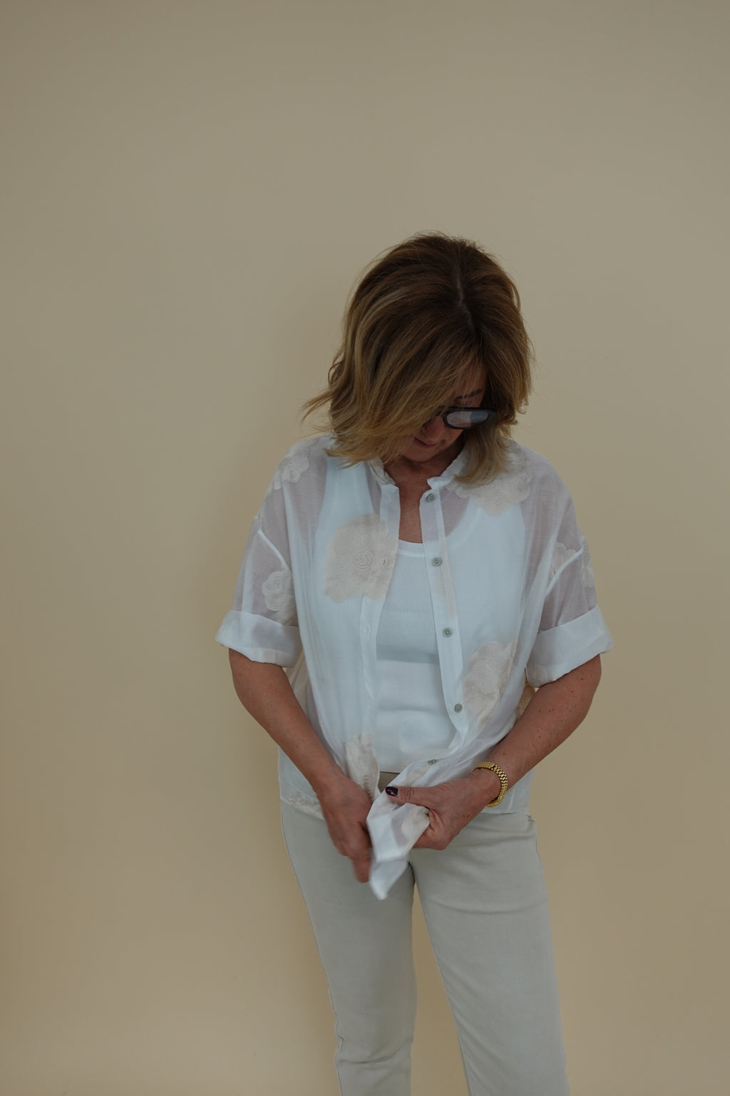 Camicia Flower Bianca