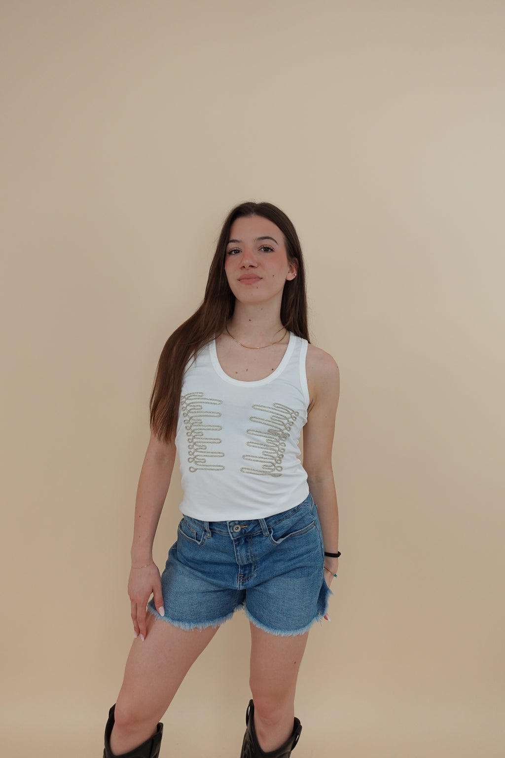 Canotta Gold Bianca
