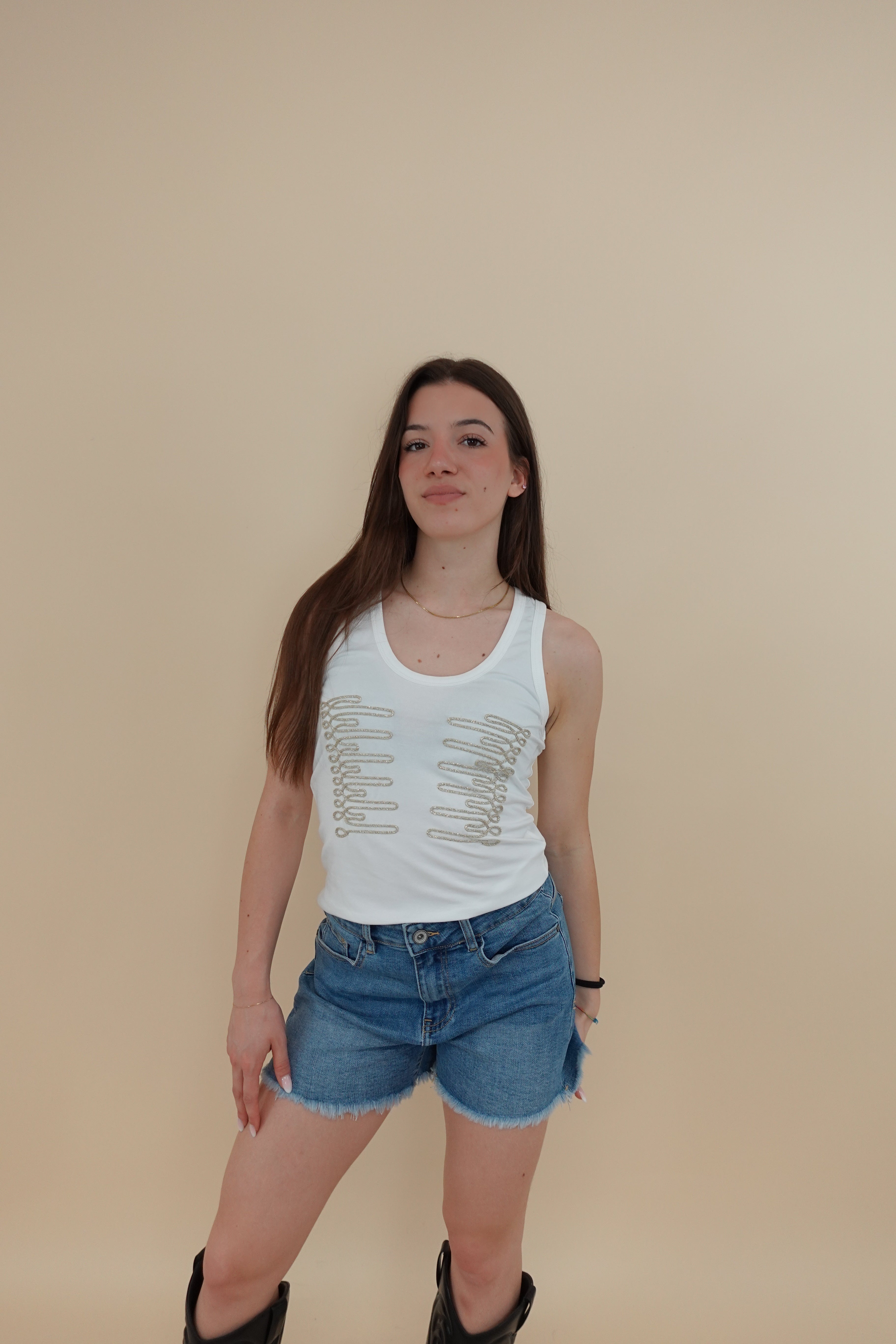 Canotta Gold Bianca